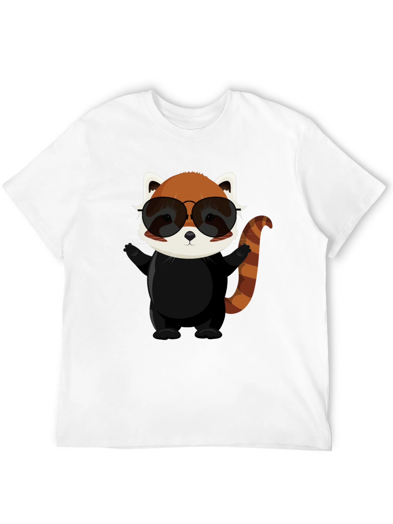 Black Cool Red Panda Graphic Tee view 12
