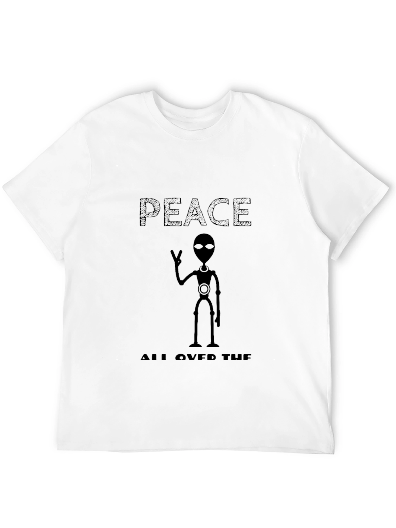 Black Peace Alien Graphic T-Shirt view 12