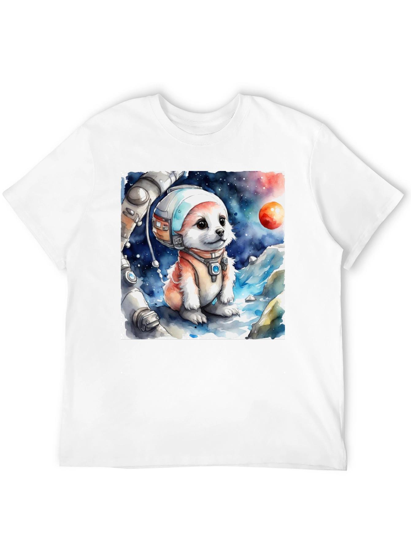 Black Astronaut Puppy Graphic Tee - Space Pup Shirt view 12