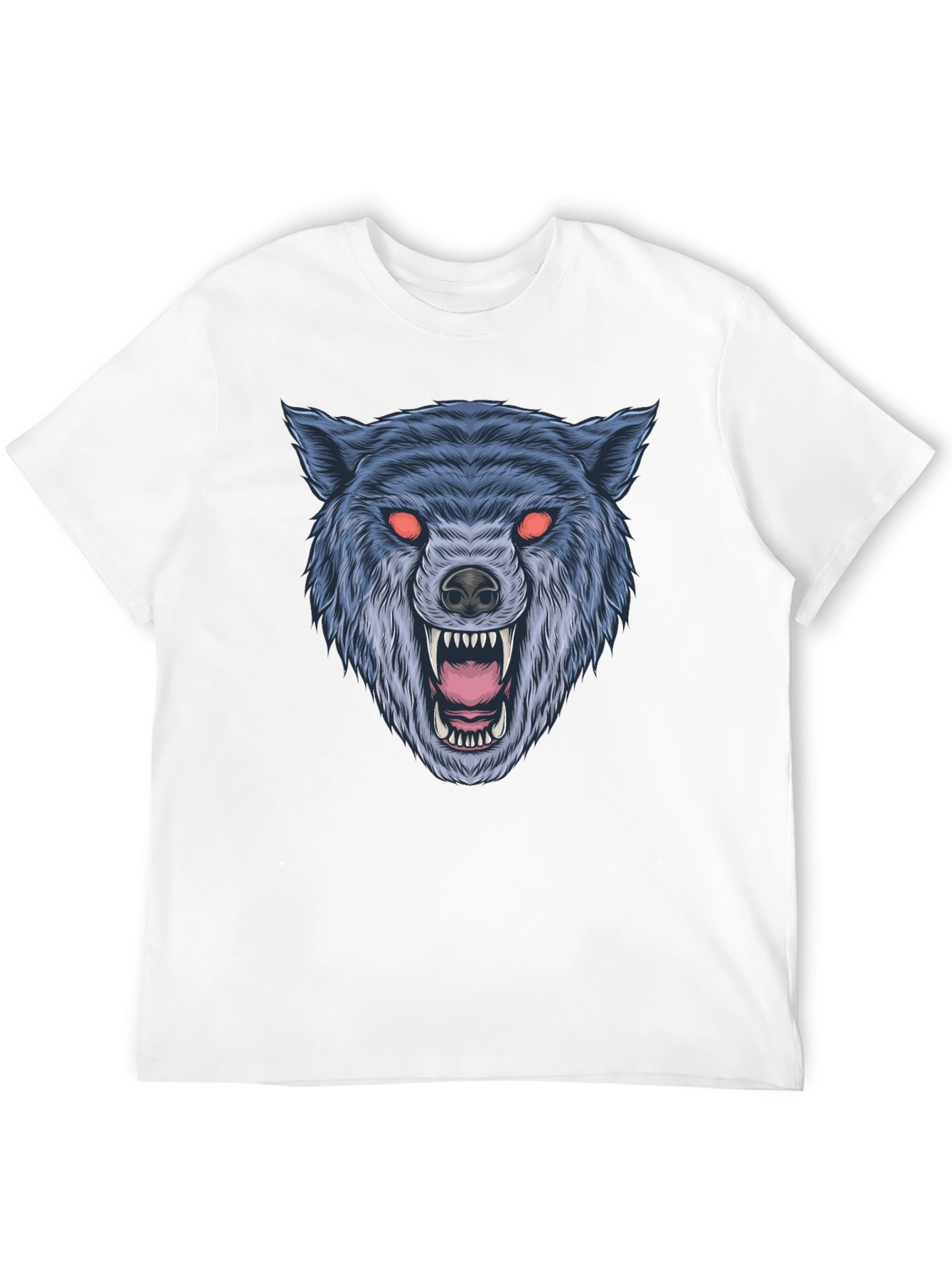 Black Men's Black Wolf Graphic T-Shirt view 12