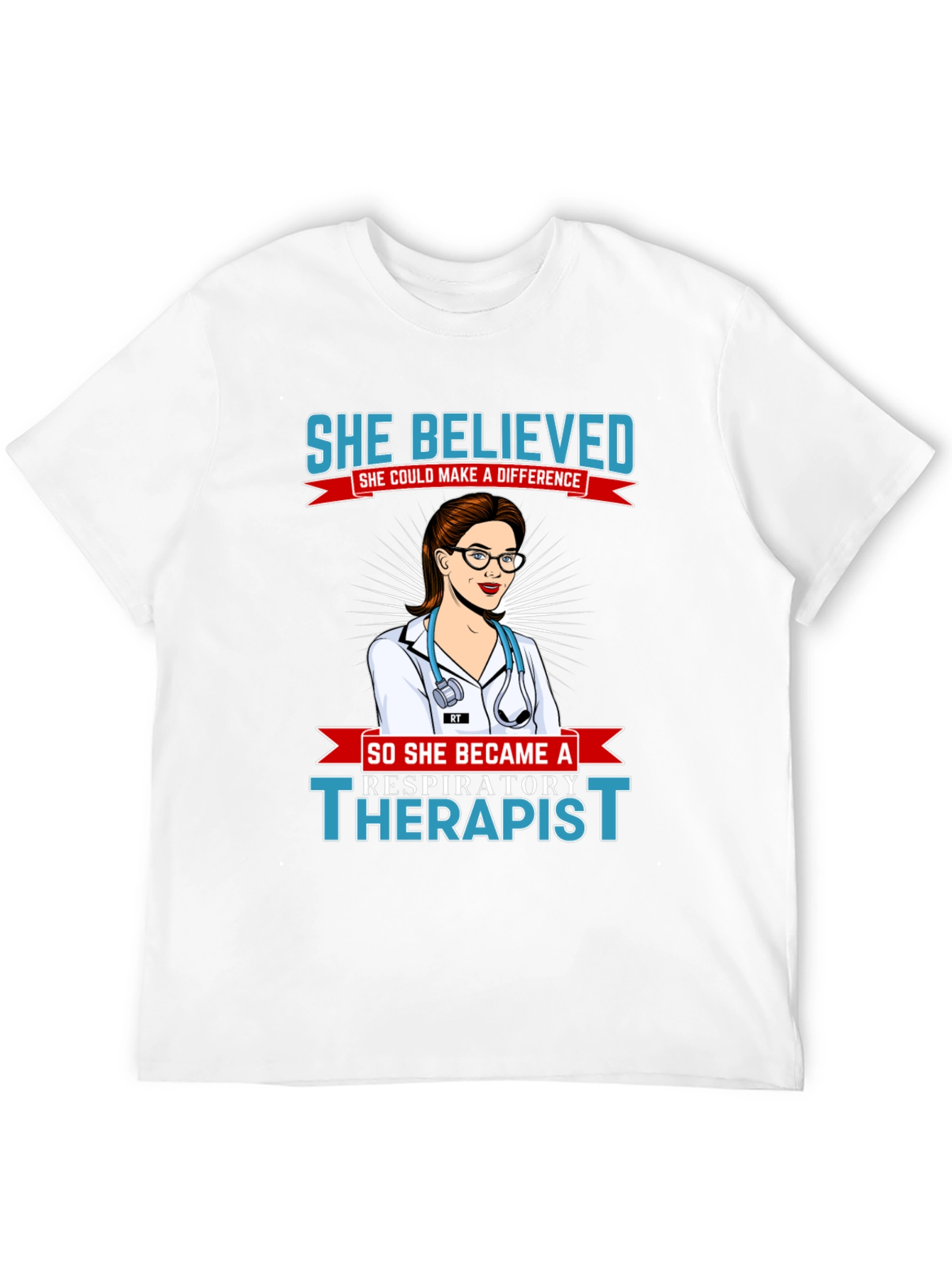 Black Respiratory Therapist T-Shirt - She Believed view 12