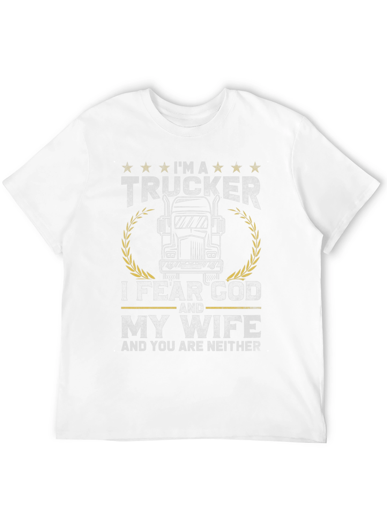 Black Trucker I Fear God and My Wife Graphic T-Shirt view 12