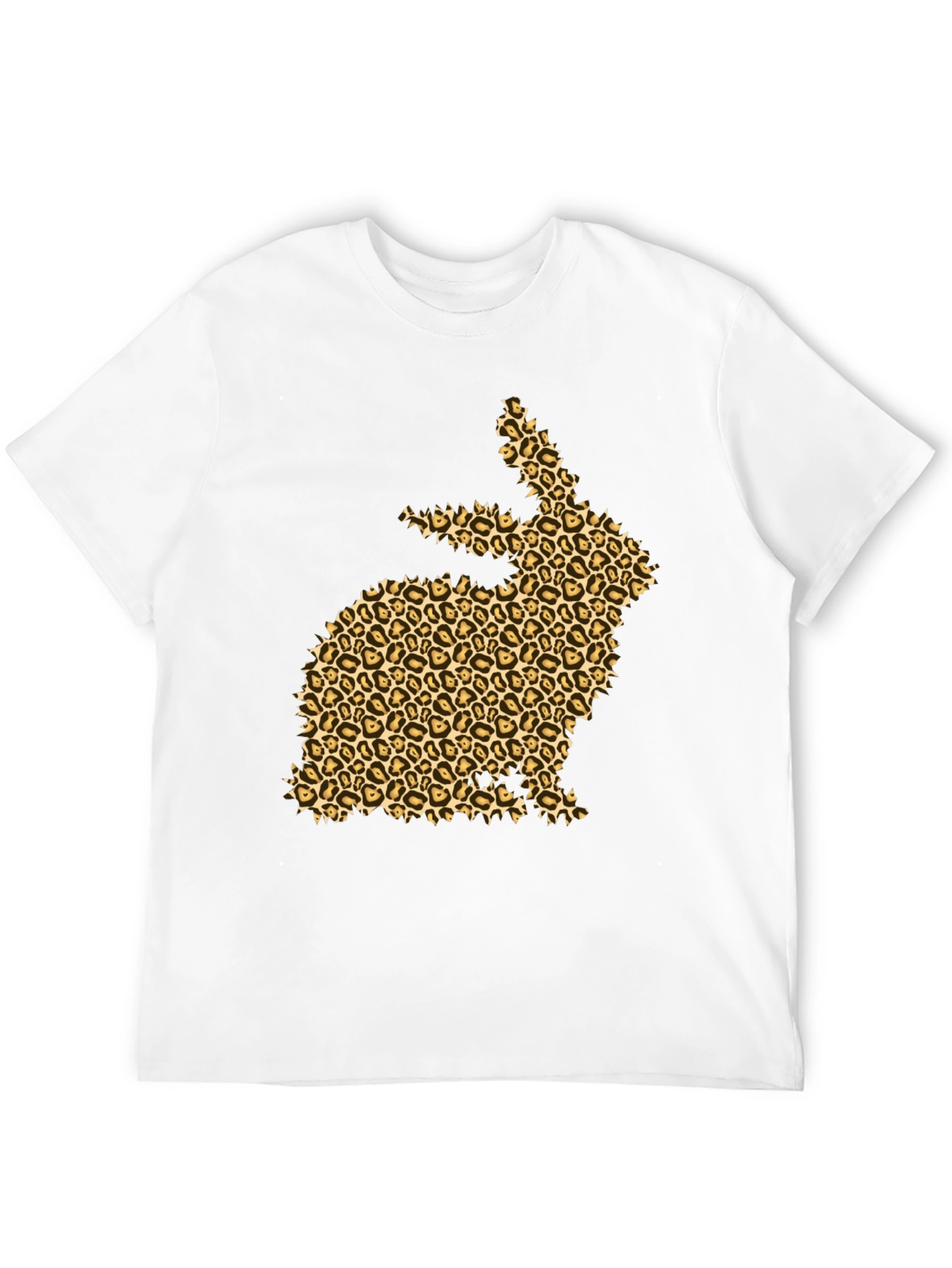 Black Leopard Print Bunny Black T-Shirt view 12