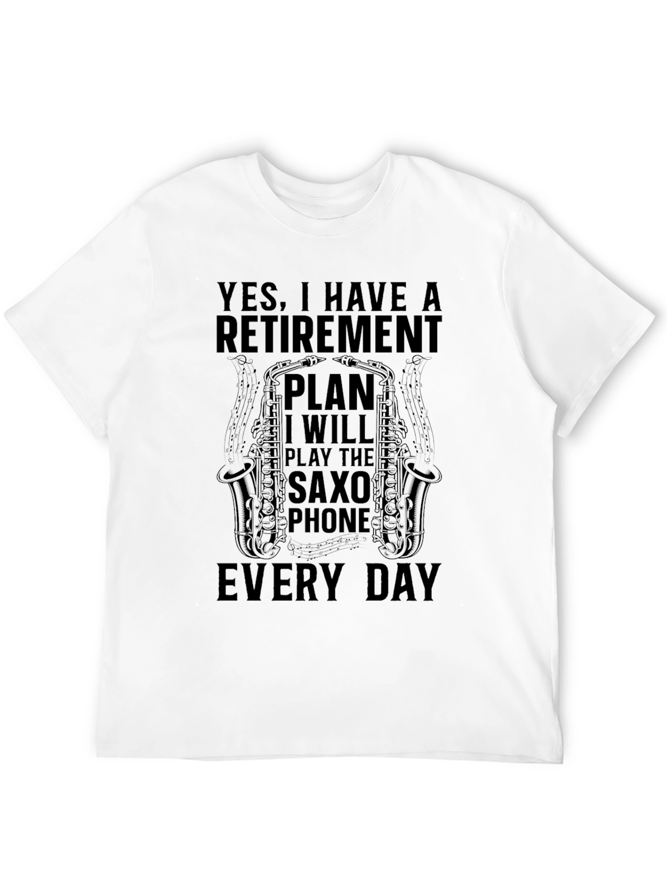 Black Retirement Plan Saxophone Player T-Shirt view 12