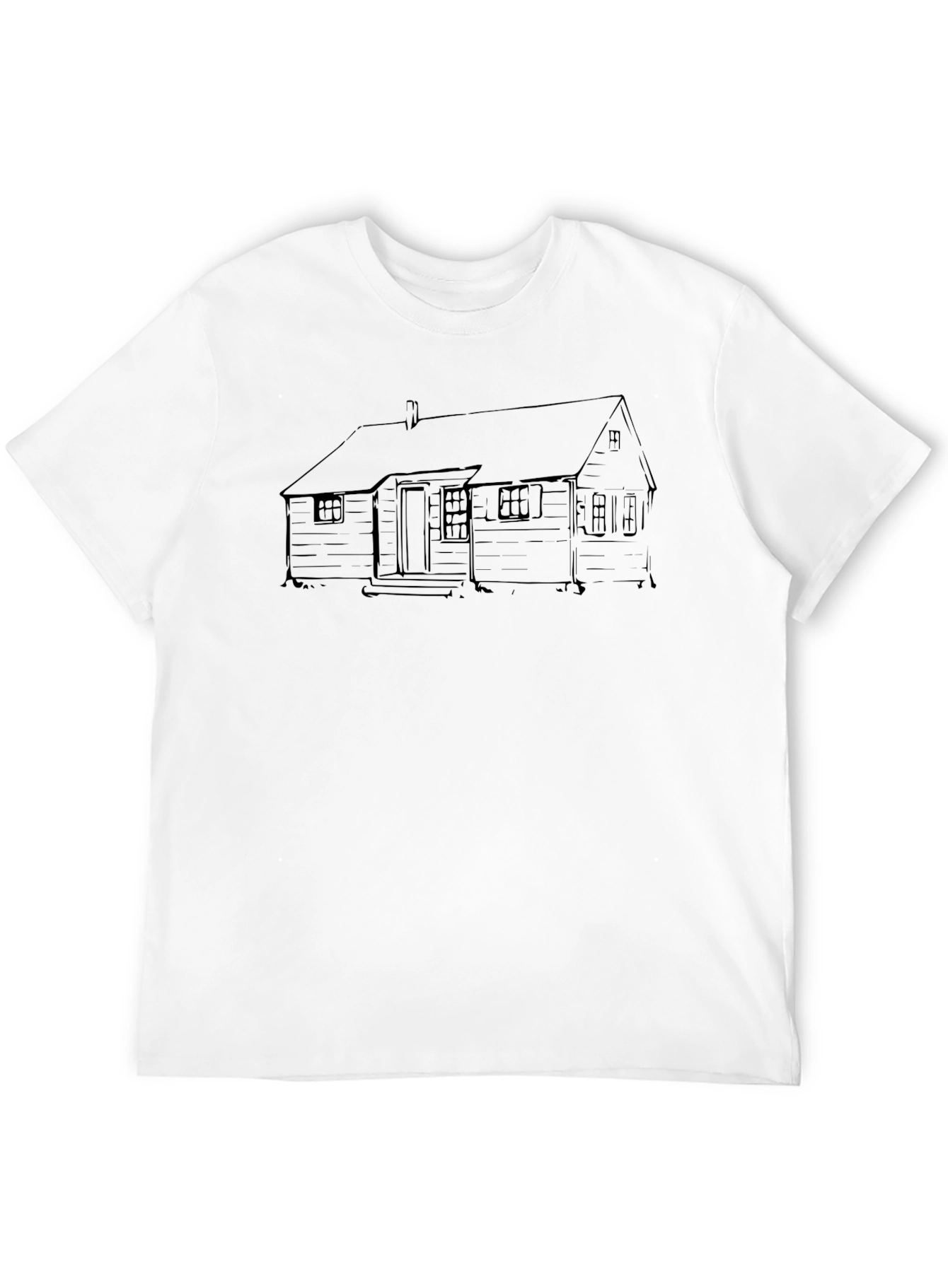 Black House Sketch Black T-Shirt view 12