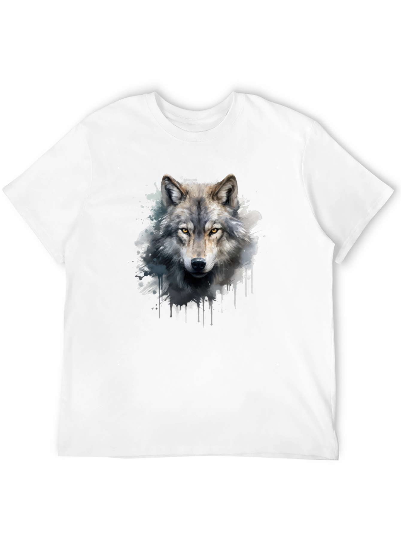 Black Wolf Graphic Print Black T-Shirt view 12