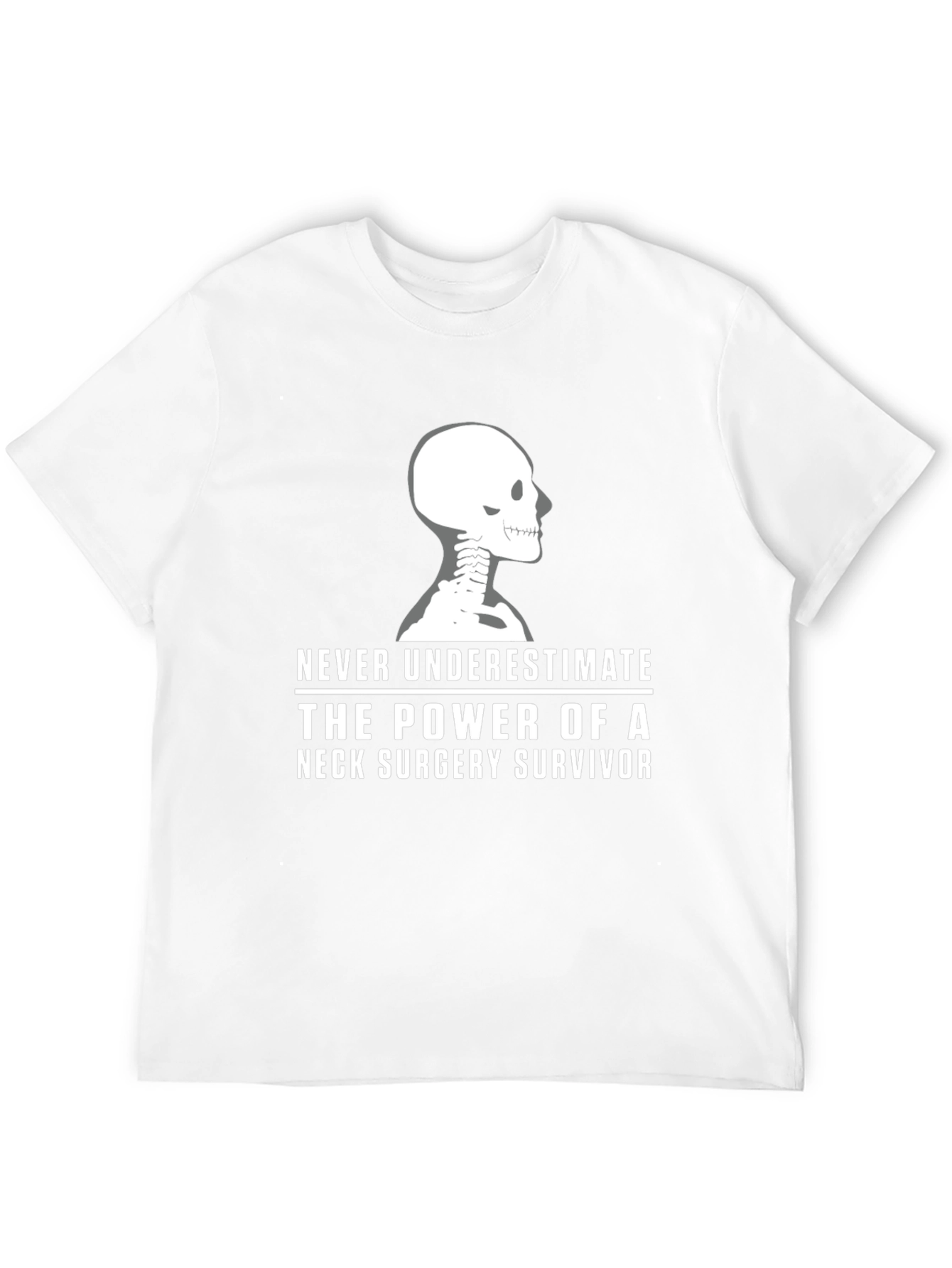 Black Neck Surgery Survivor T-Shirt - Skeleton Design view 12