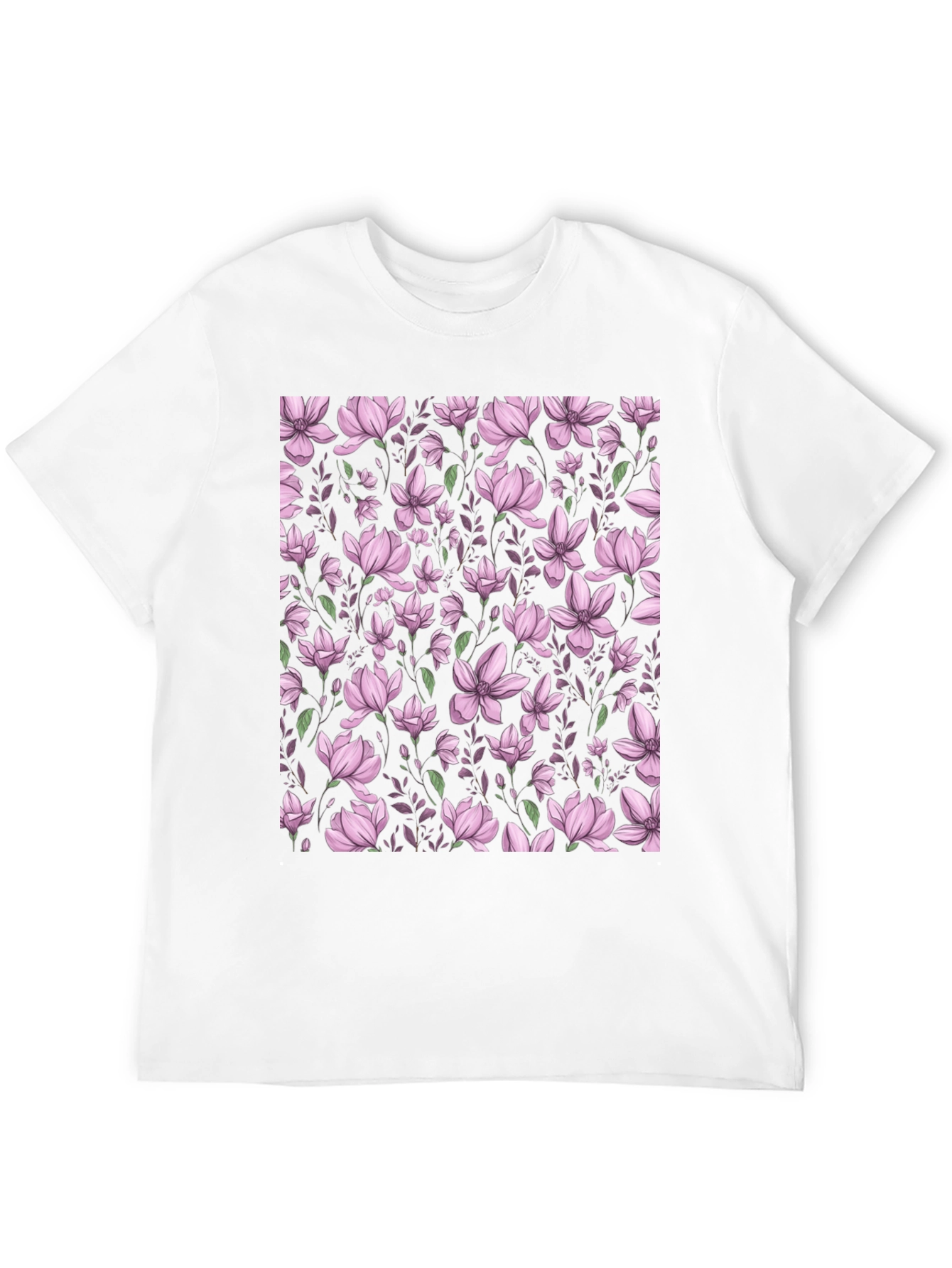 Black Floral Print T-Shirt - Black view 12