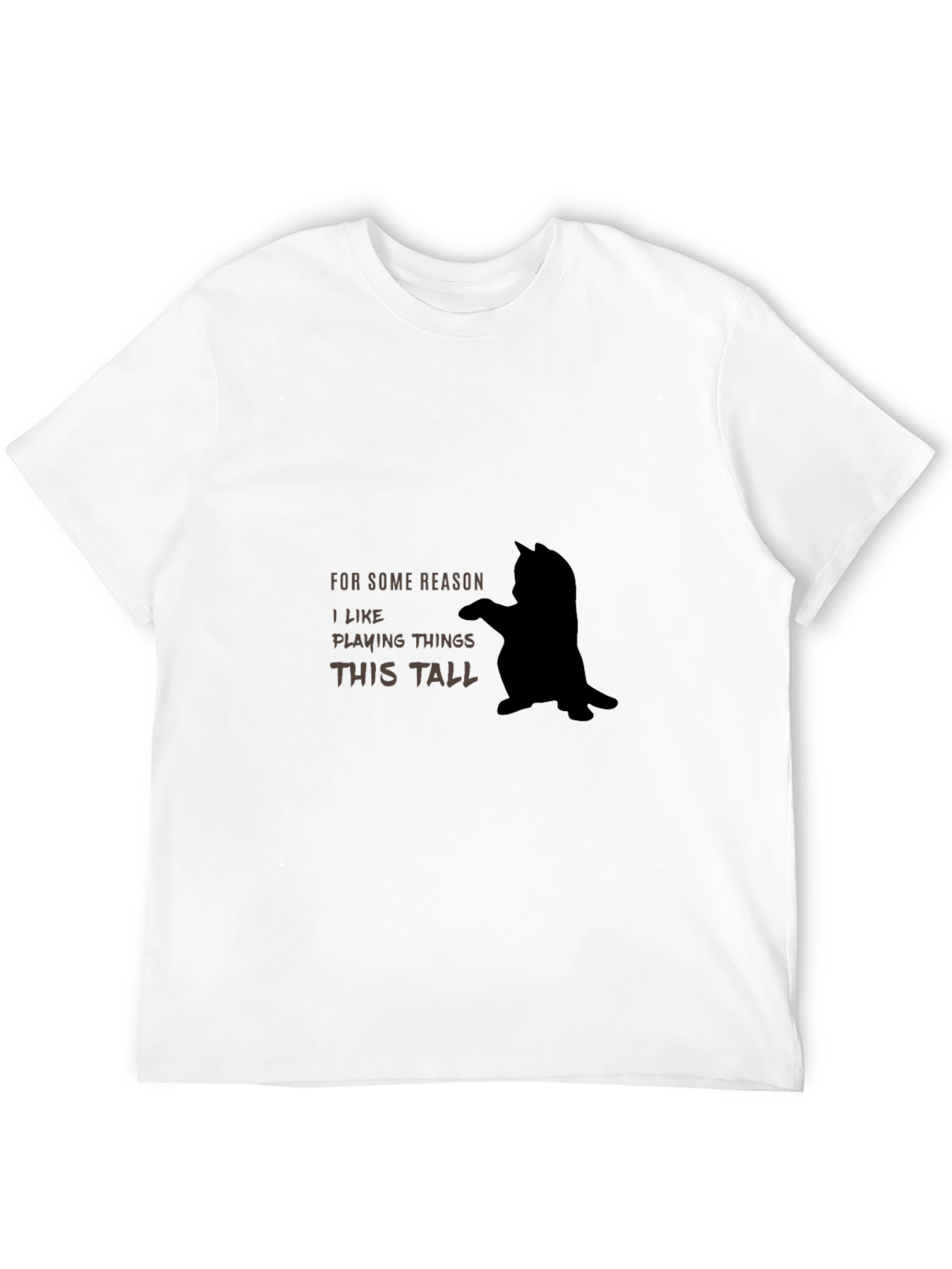 Black Funny Cat T-Shirt - I Like Playing Things This Tall view 12