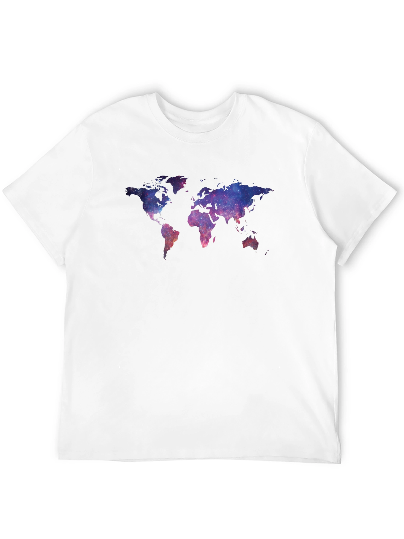 Black Galaxy World Map Black T-Shirt view 12