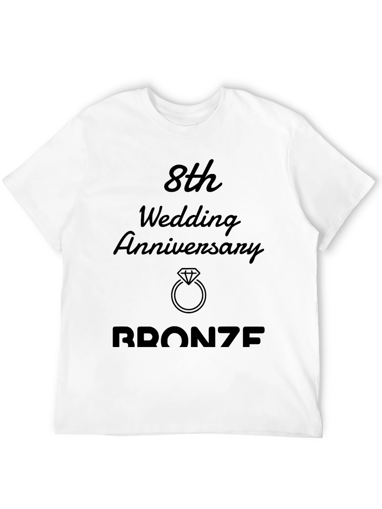 Black 8th Wedding Anniversary Bronze T-Shirt view 12
