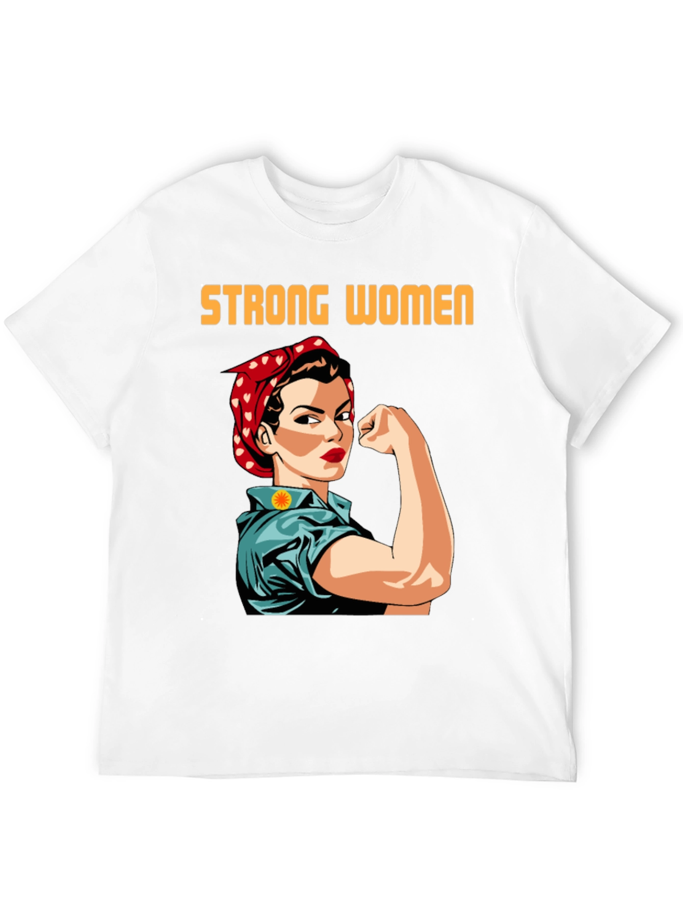 Black Strong Women T-Shirt, Empowering Rosie the Riveter Graphic Tee view 12