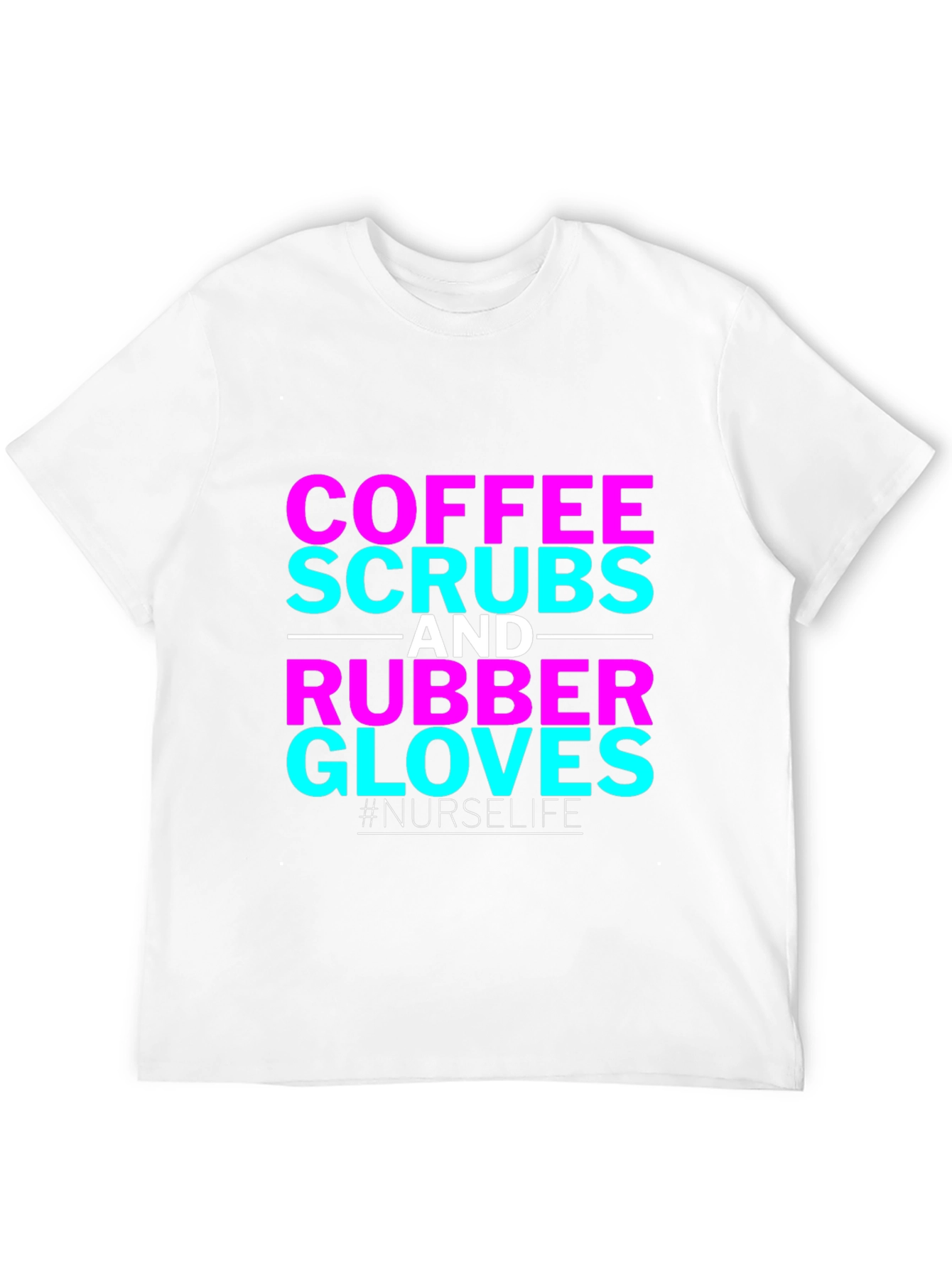 Black Coffee Scrubs and Rubber Gloves Nurse T-Shirt view 12