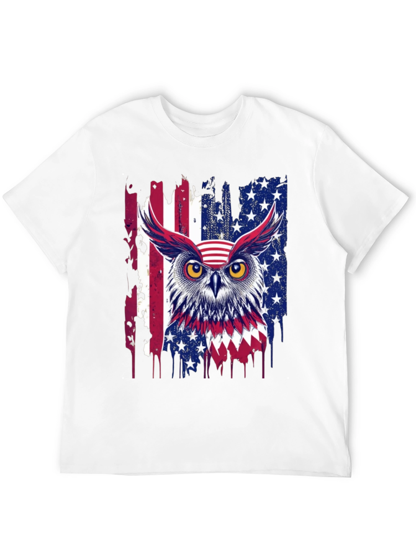 Black American Owl T-Shirt Patriotic USA Flag Tee view 12