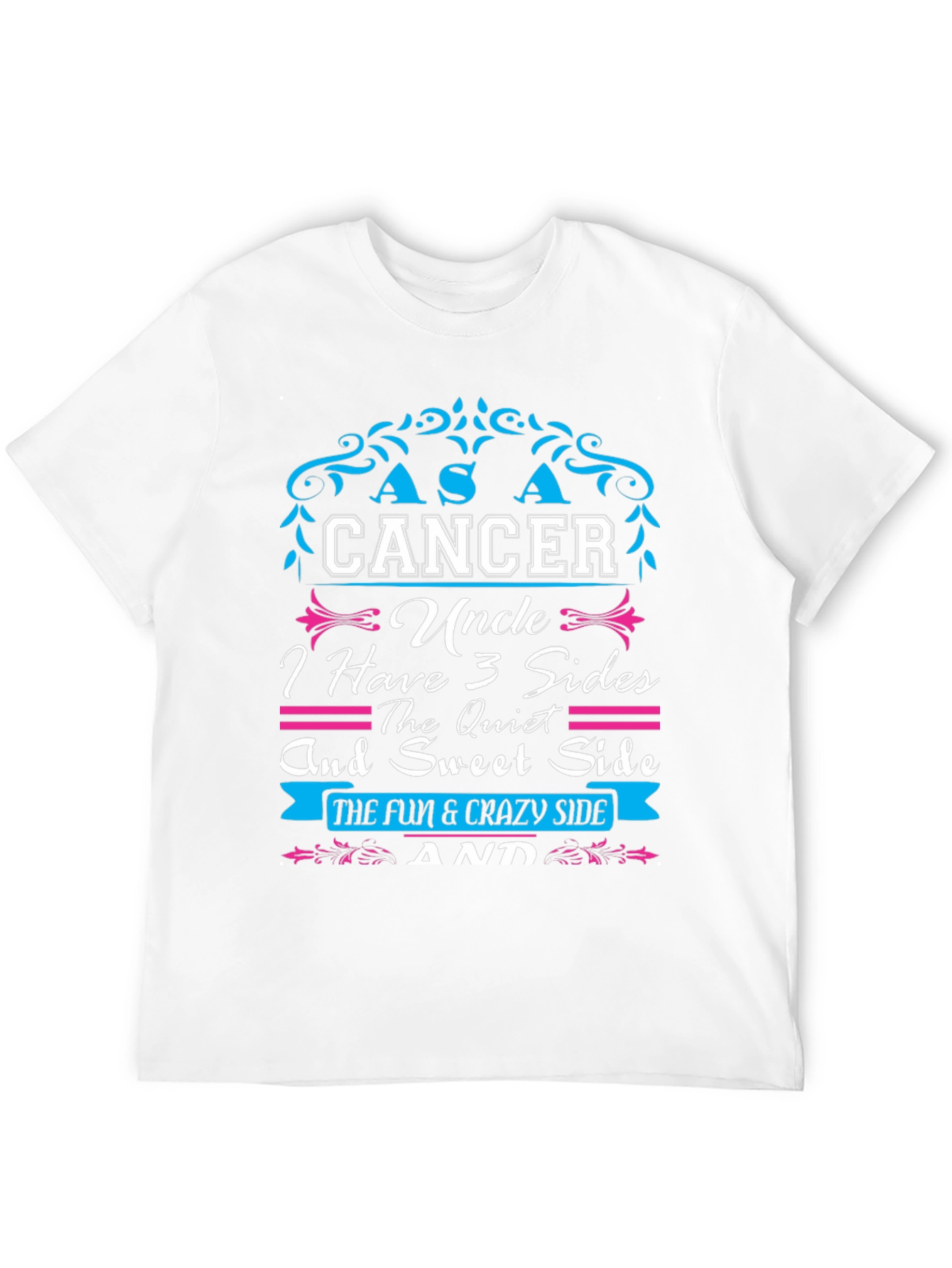 Black Cancer Uncle 3 Sides Men's Graphic T-Shirt view 12