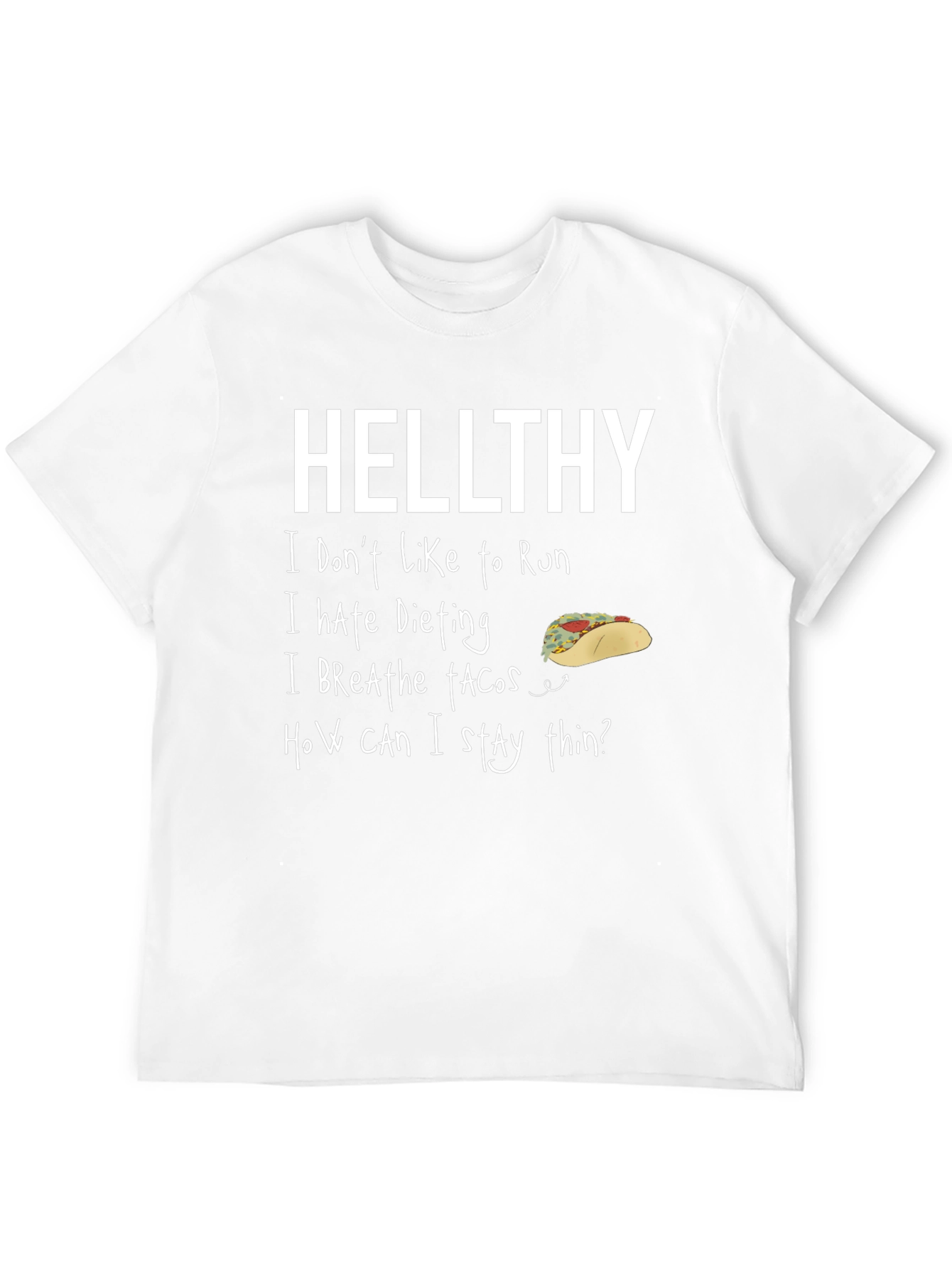 Black Hellthy Funny Graphic T-Shirt view 12