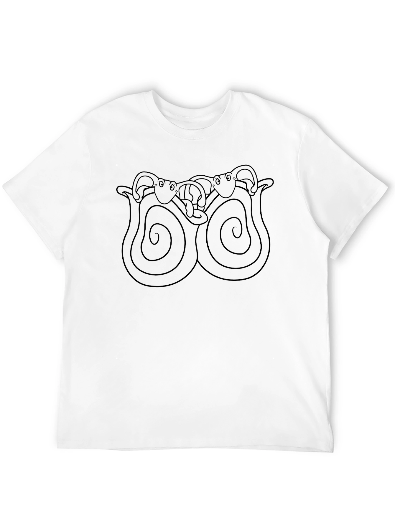 Black Unique Graphic Tee - Spiral Serpent Design view 12