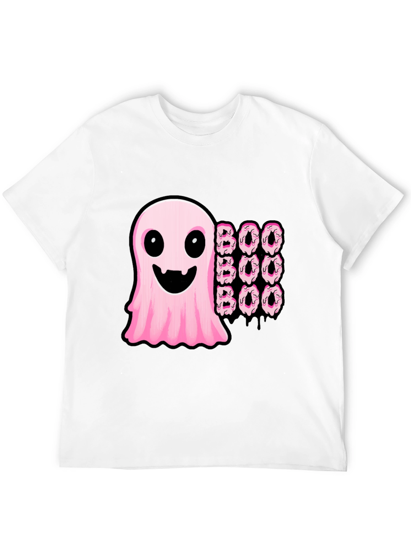 Black Boo Ghost Donut Halloween Graphic T-Shirt view 12