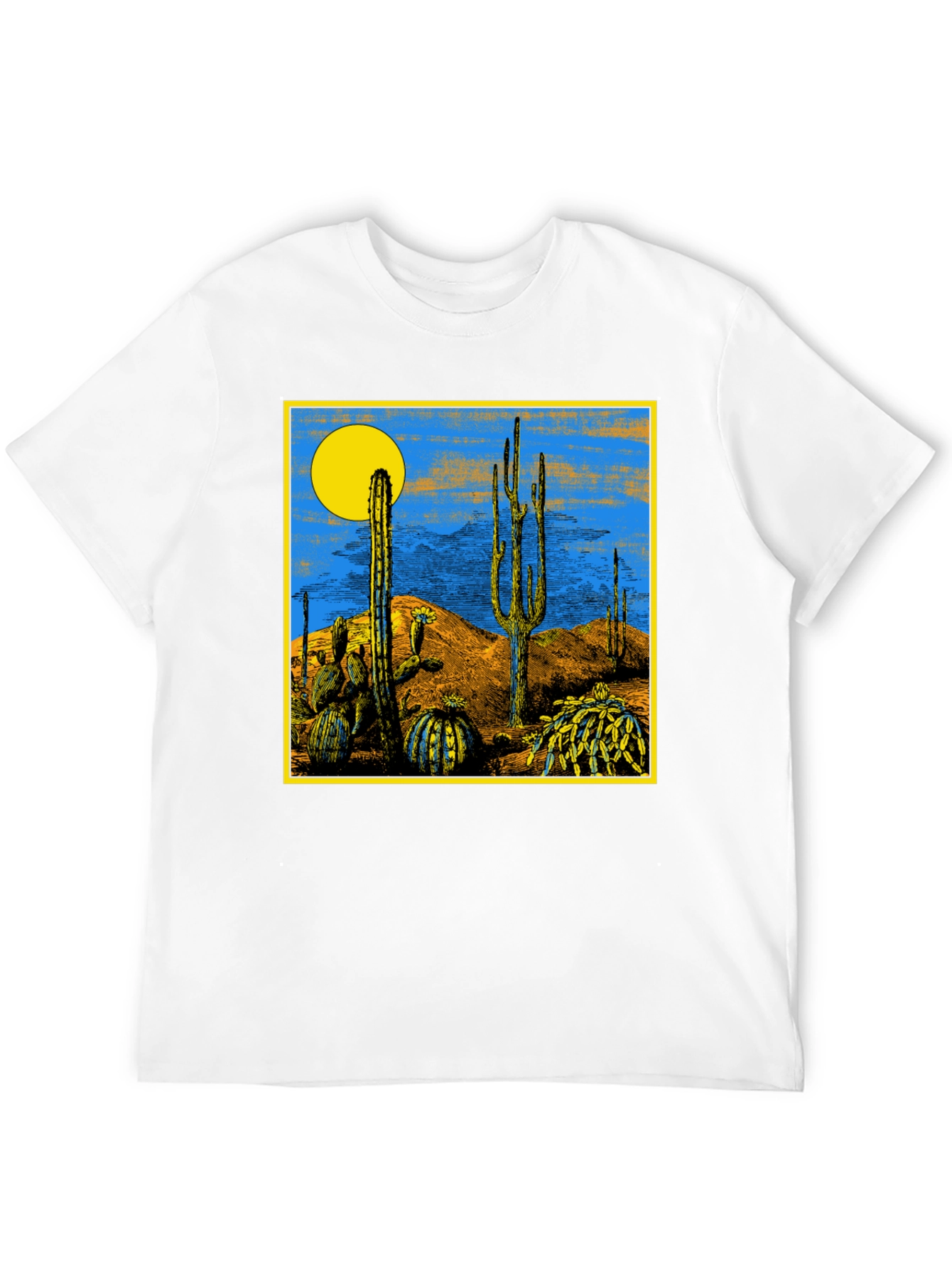 Black Desert Scene Graphic Print Black T-Shirt view 12