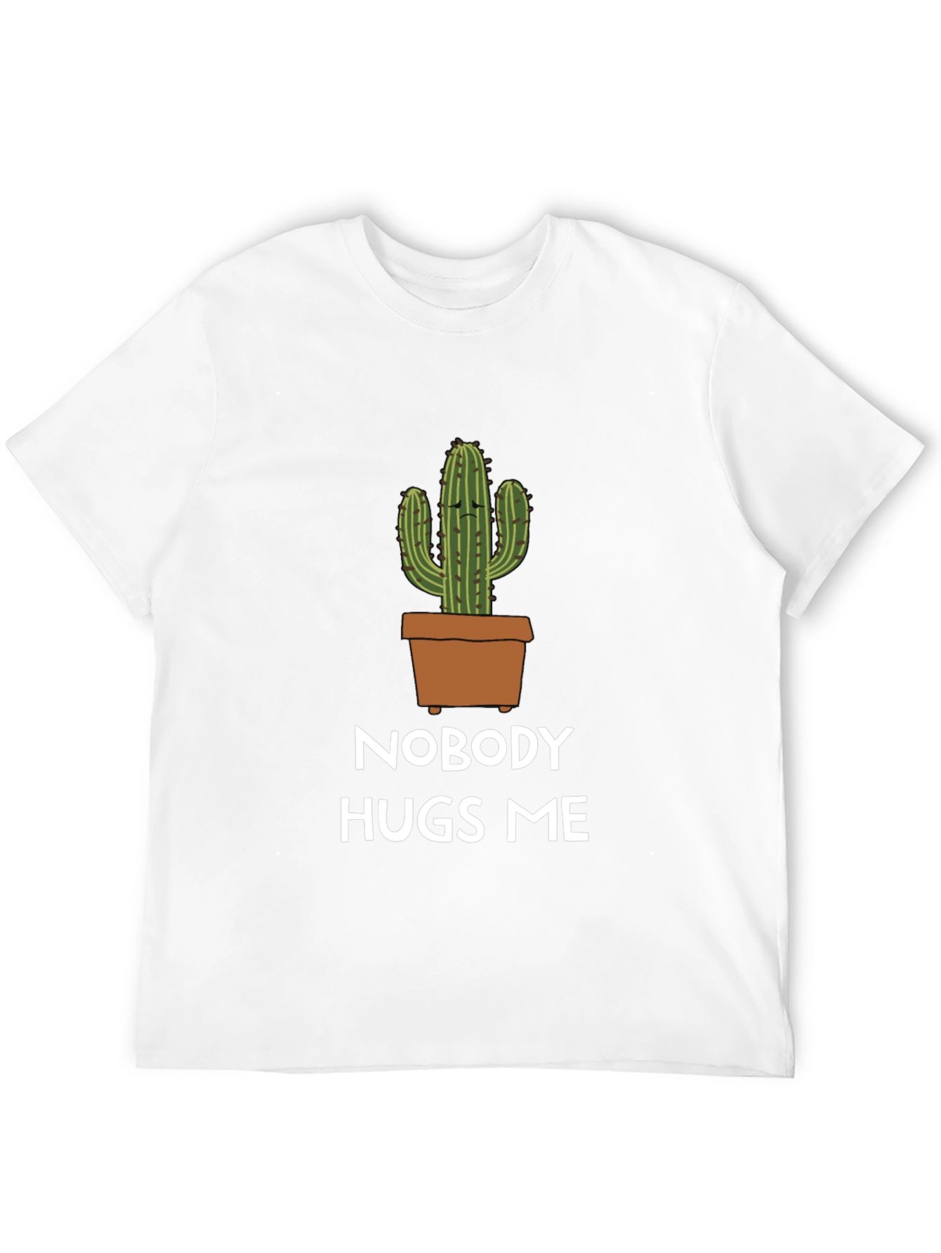 Black Nobody Hugs Me Cactus Graphic T-Shirt - Black view 12