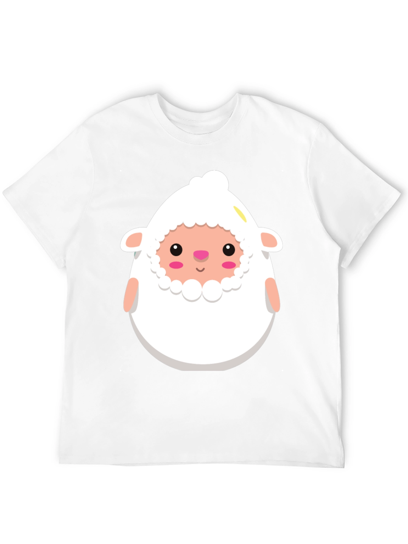 Black Cute Sheep Cartoon Black T-Shirt view 12