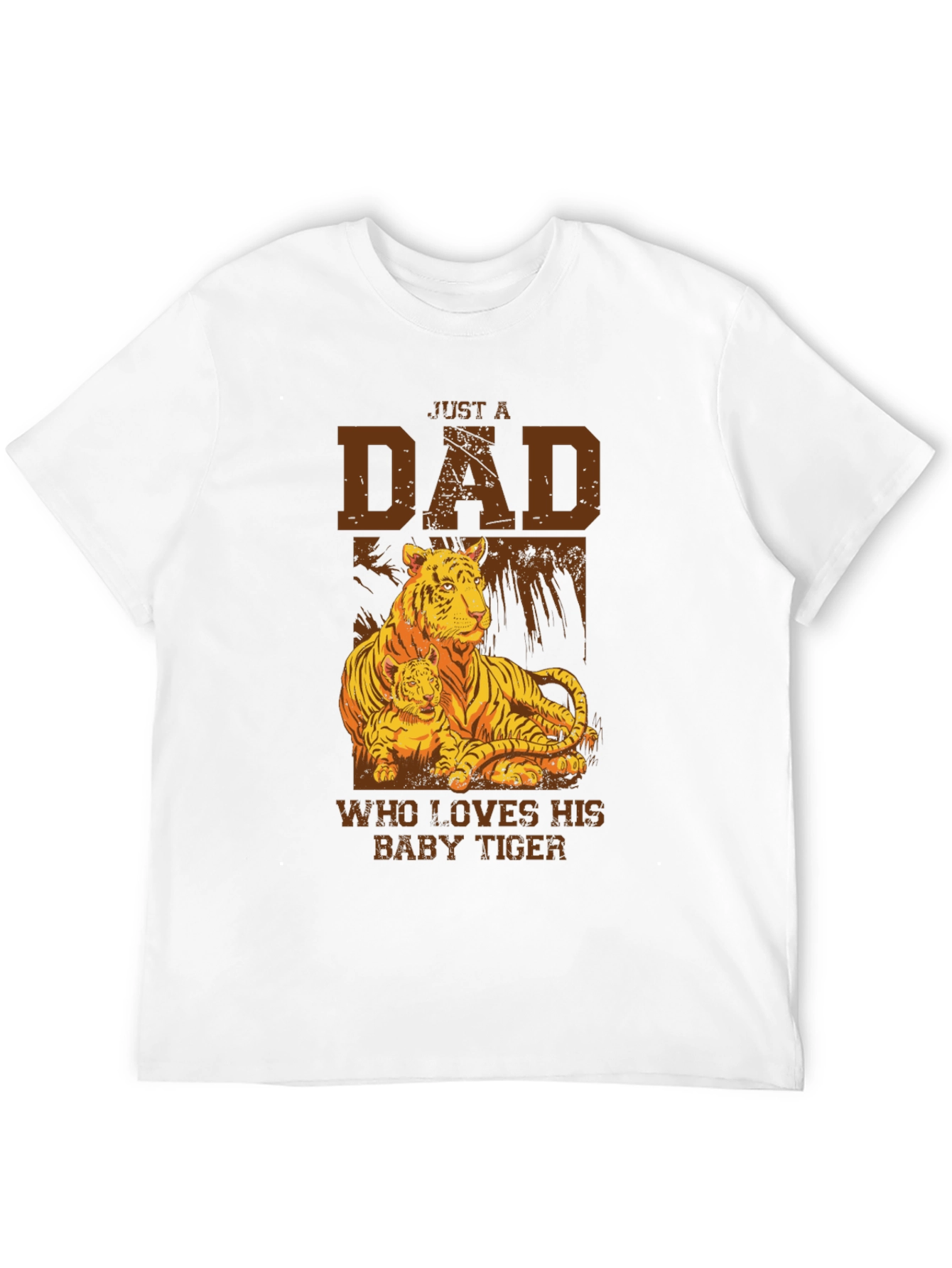 Black Dad & Baby Tiger Graphic Tee - Soft Black Cotton view 12