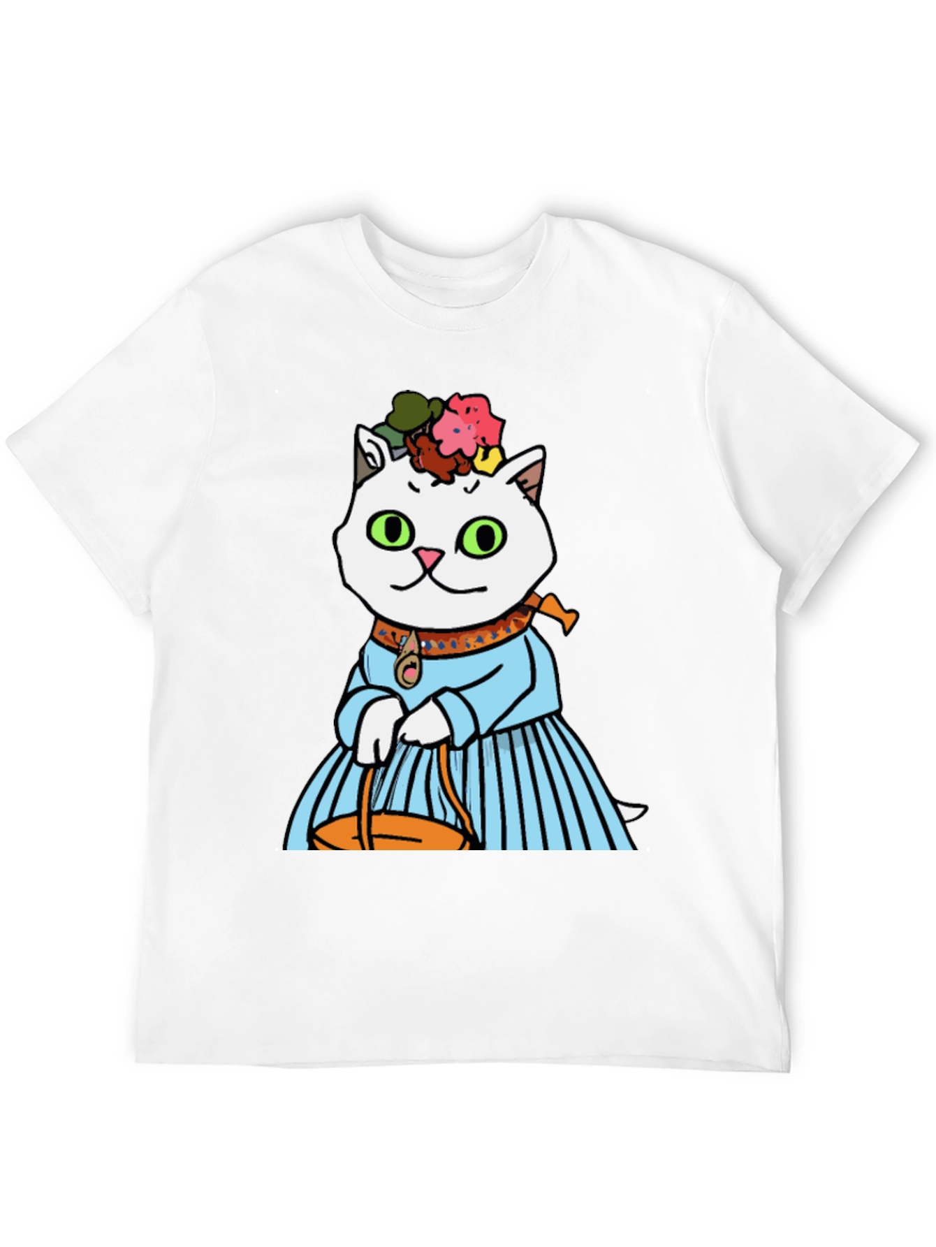 Black Frida Kahlo Cat T-Shirt - Artsy Novelty Tee view 12