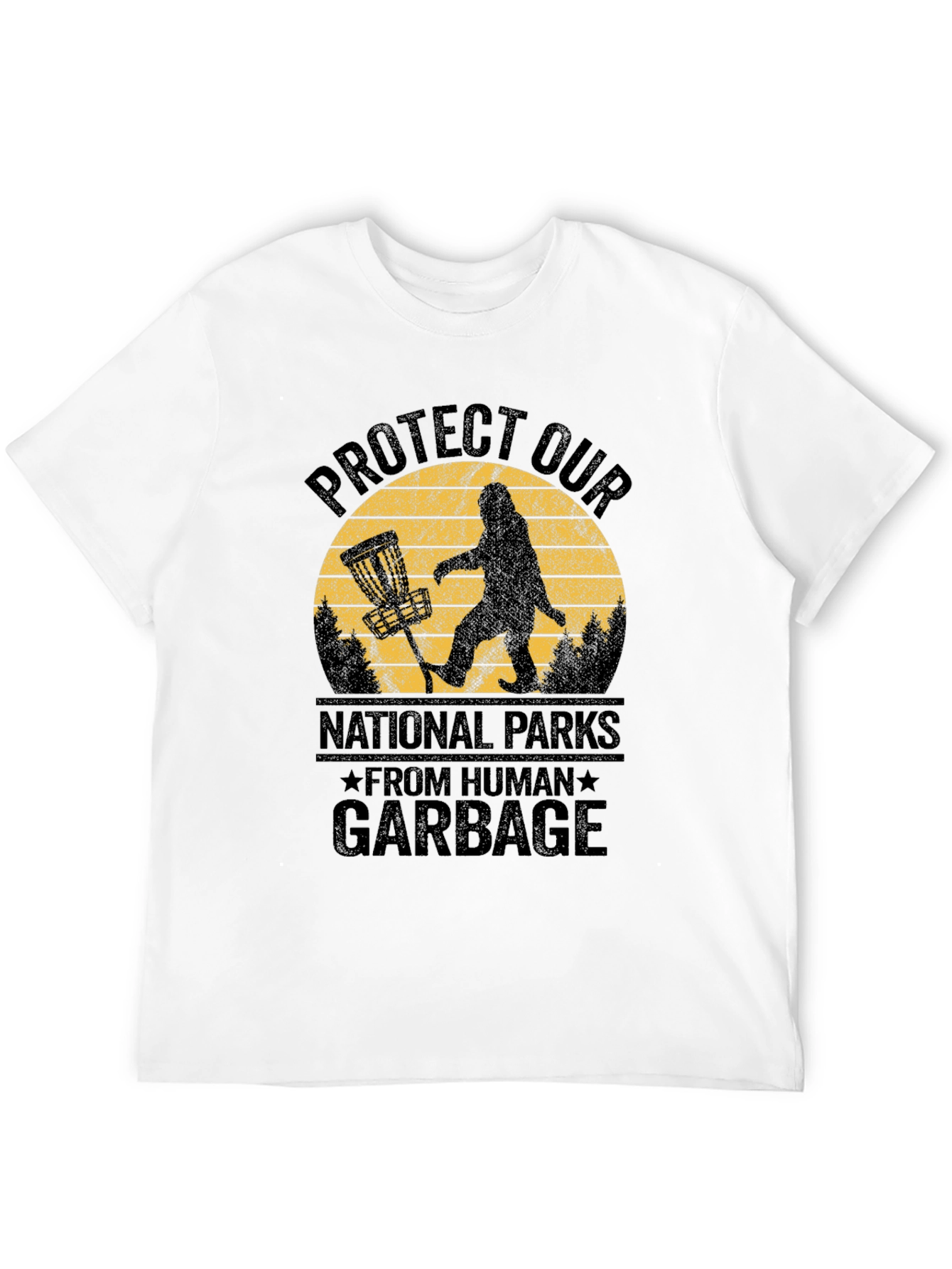 Black Protect Parks T-Shirt - Bigfoot Design view 12