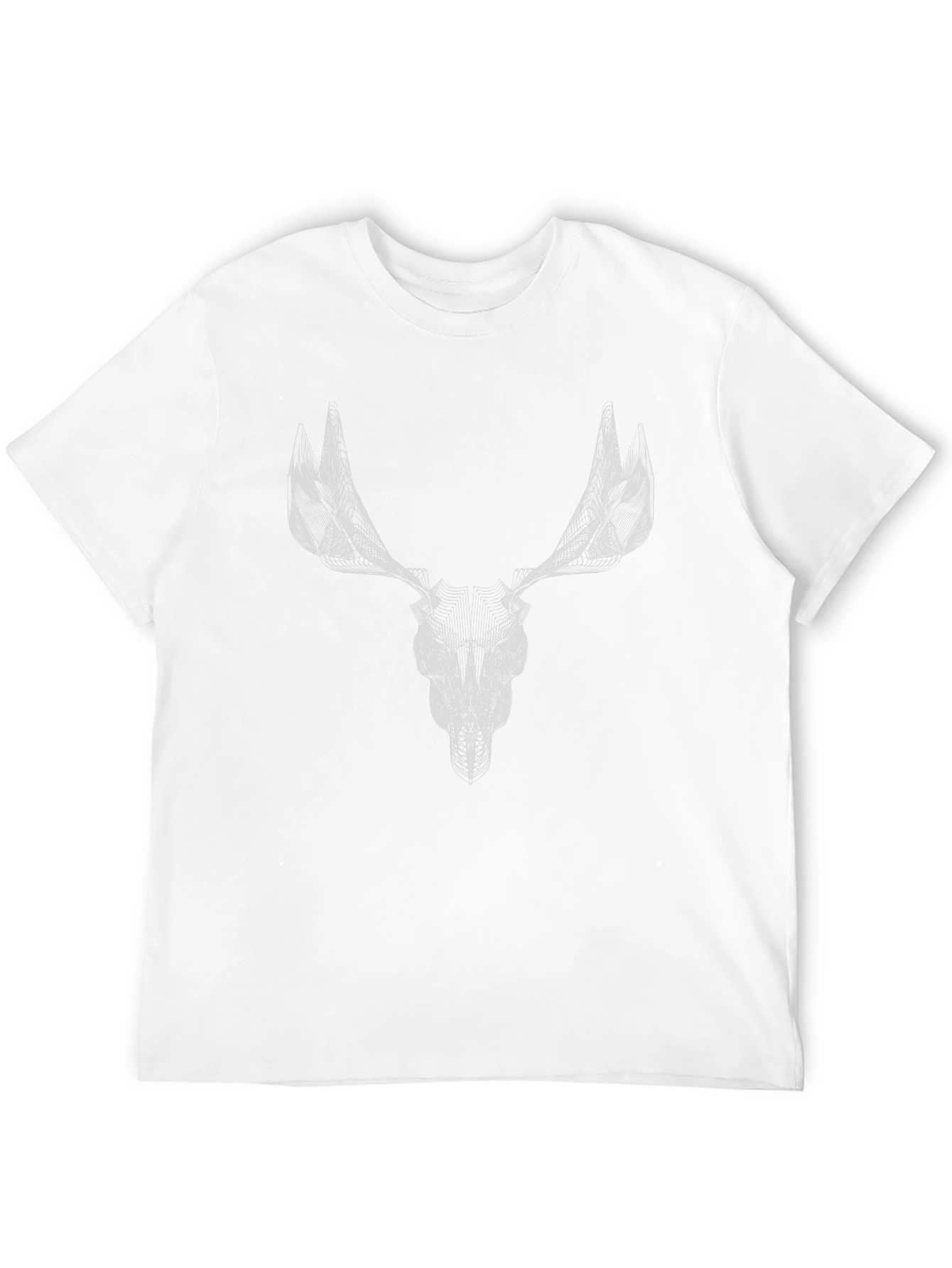 Black Abstract Deer Skull Graphic Tee - Black Cotton view 12