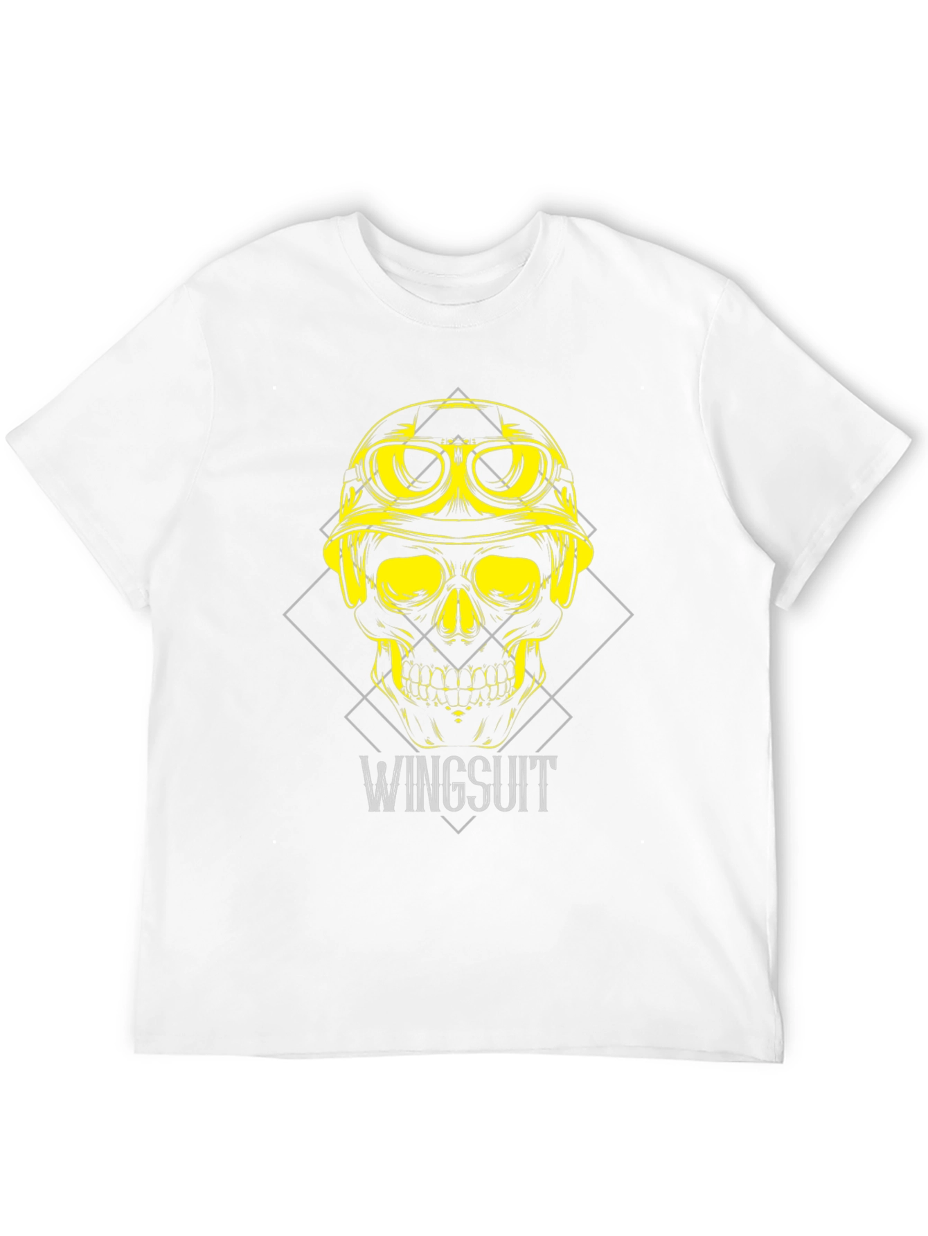 Black Wingsuit Skull Graphic Tee - Black Cotton T-Shirt view 12