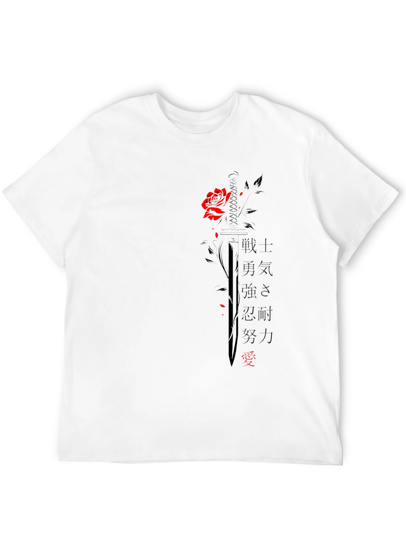 Black Rose & Sword Graphic T-Shirt - Black view 12