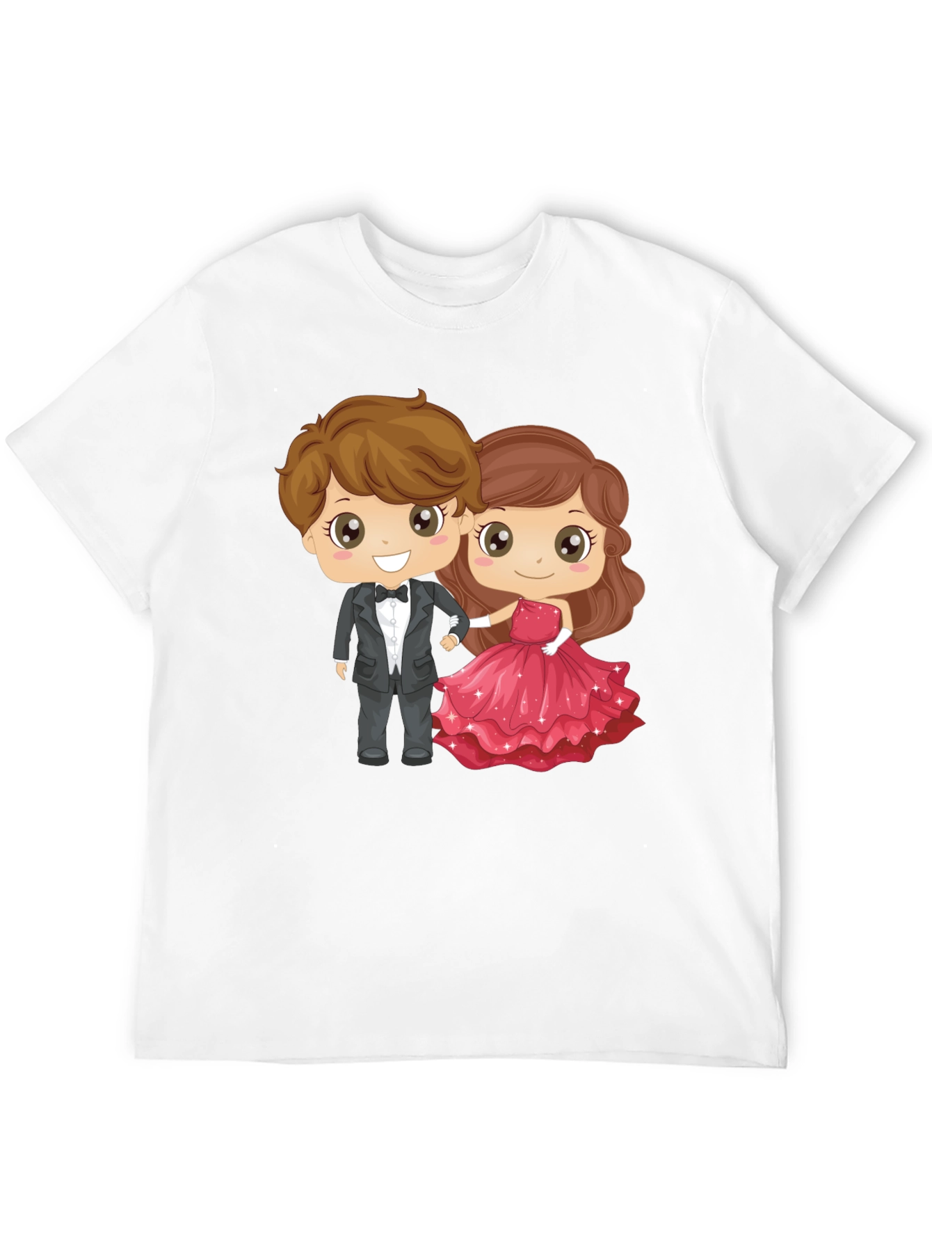 Black Cartoon Couple Graphic Black T-Shirt view 12