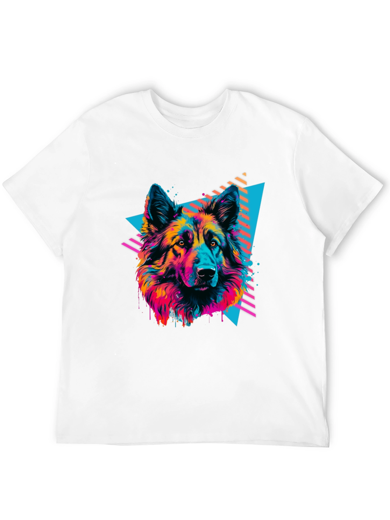 Black Neon Wolf Graphic Tee - Retro Style view 12