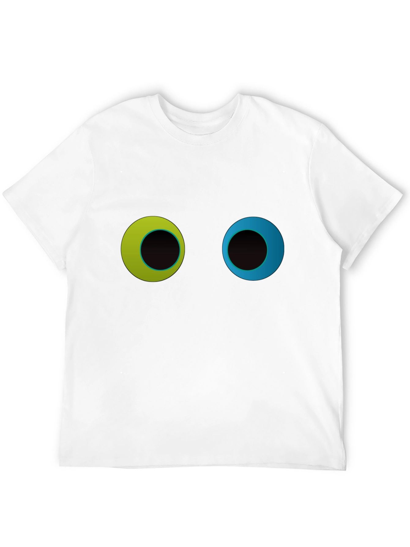 Black Funny Googly Eyes Graphic Black T-Shirt view 12
