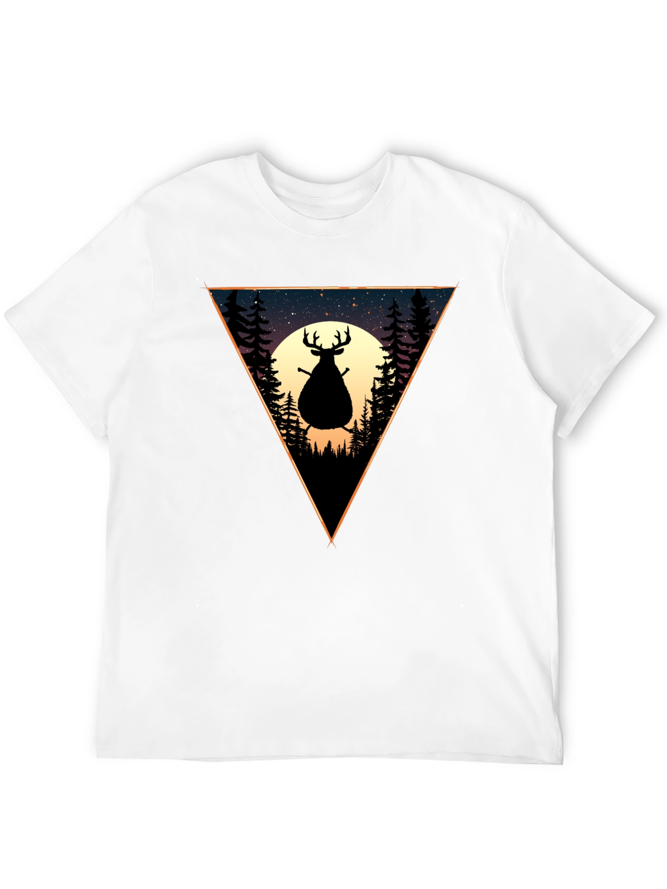 Black Silhouette Deer Graphic Tee - Nature Scene T-Shirt view 12