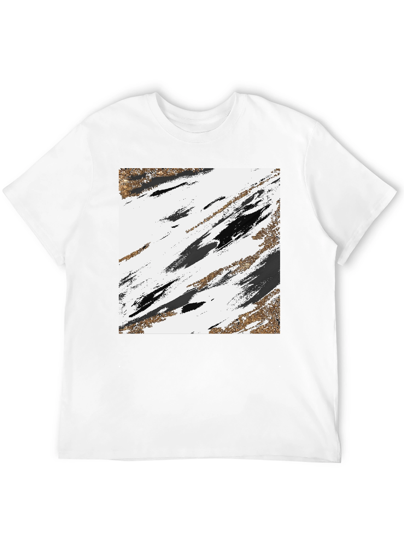 Black Abstract Art Graphic Tee - Black view 12