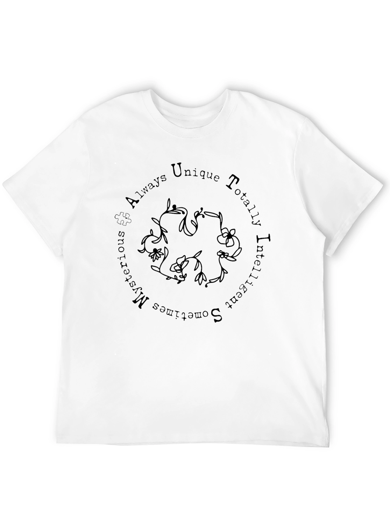 Black Autism Awareness Black T-Shirt Unique Intelligent view 12