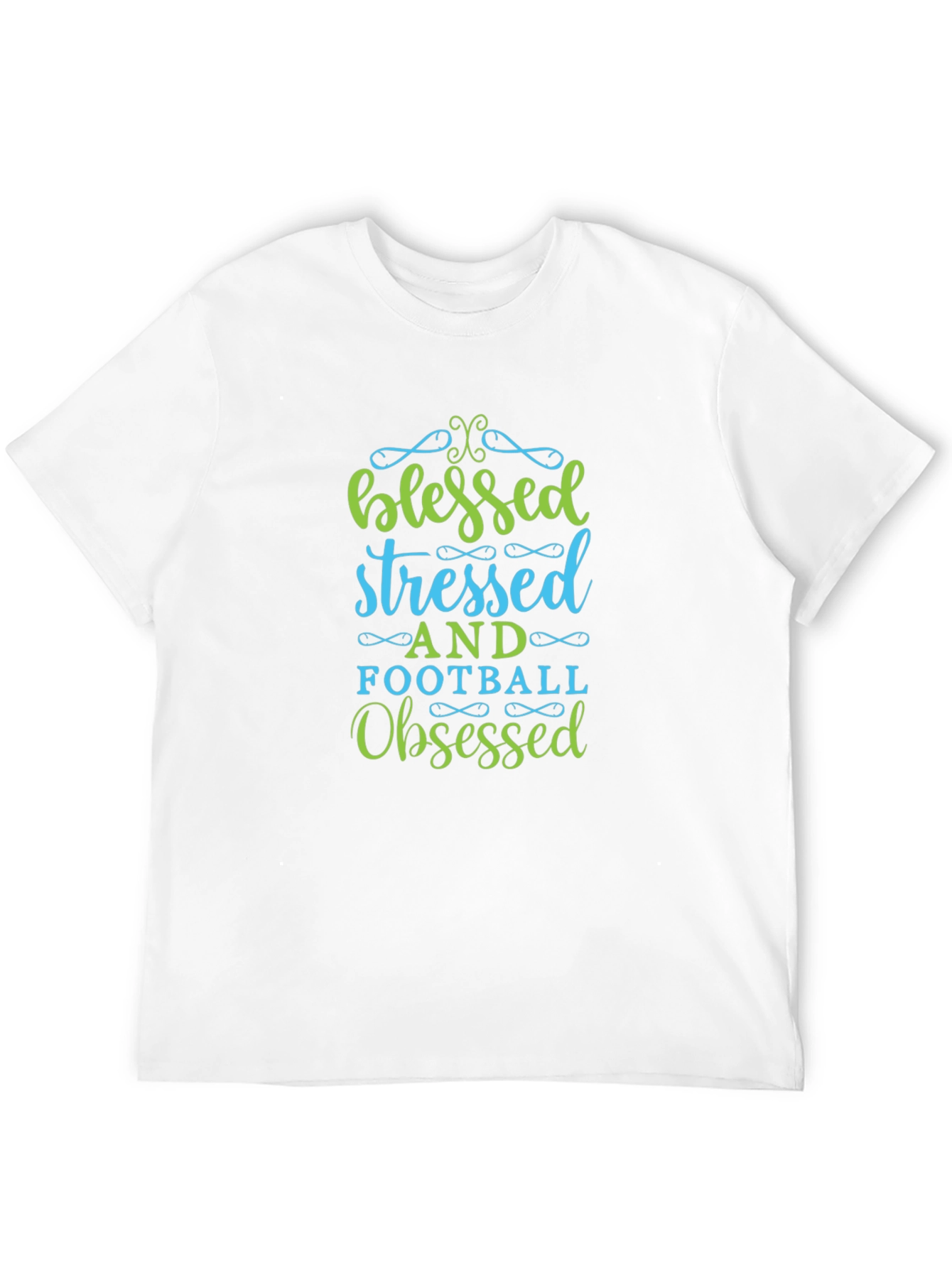 Black Blessed Stressed Football Obsessed T-Shirt view 12