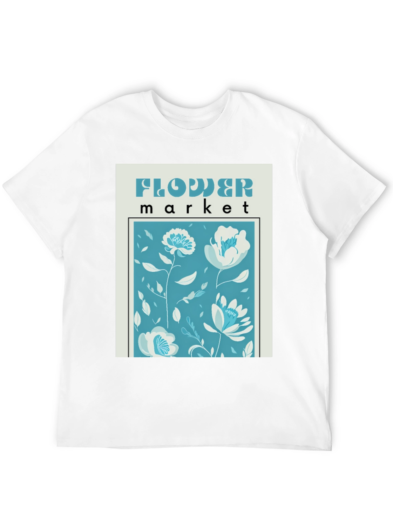 Black Floral Market Graphic Tee - Stylish Black Cotton Shirt view 12