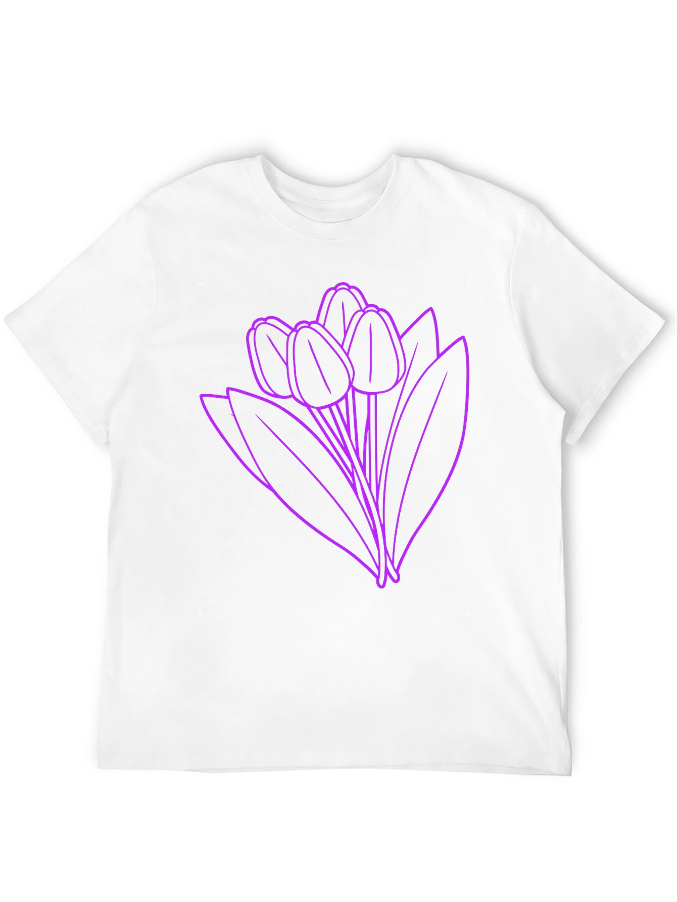 Black Floral Graphic Tee - Purple Tulips on Black view 12