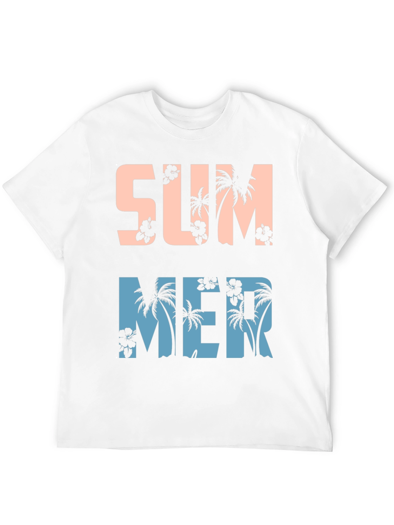 Black Tropical Summer Graphic Tee - Black Cotton Blend Shirt view 12