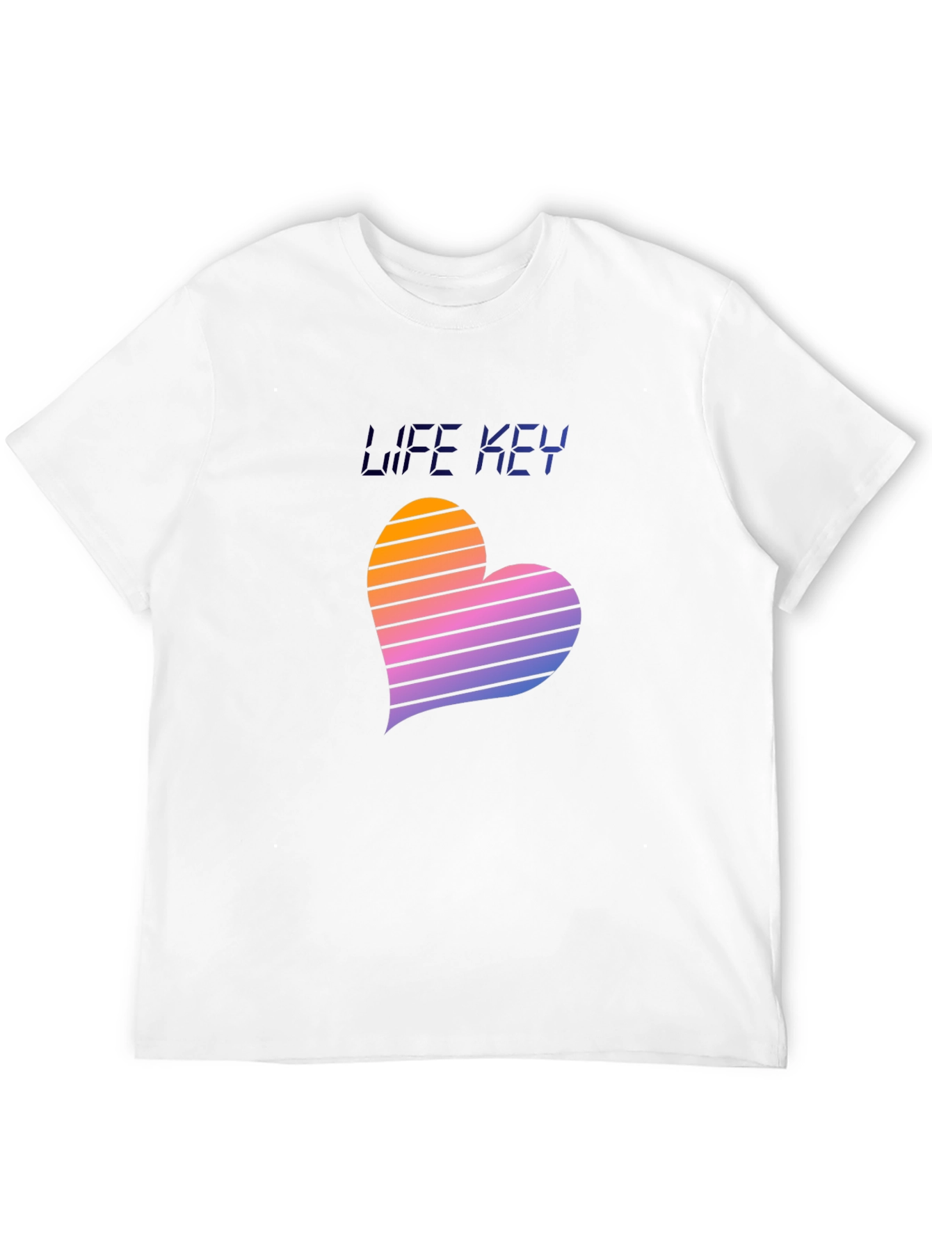 Black Retro Life Key Heart T-Shirt view 12