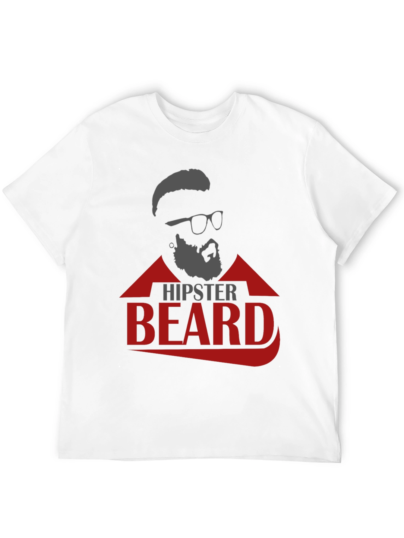 Black Hipster Beard Graphic T-Shirt view 12
