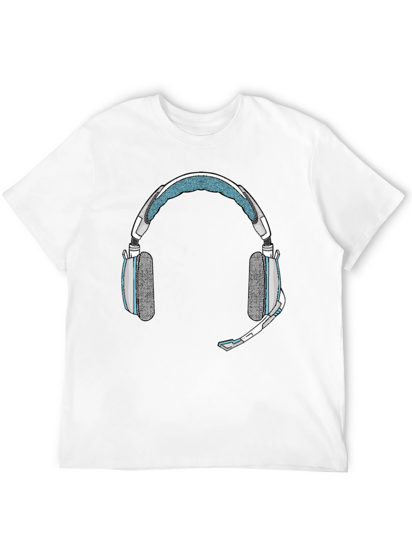 Black Gaming Headset Graphic Tee - Gamer Style Shirt view 12