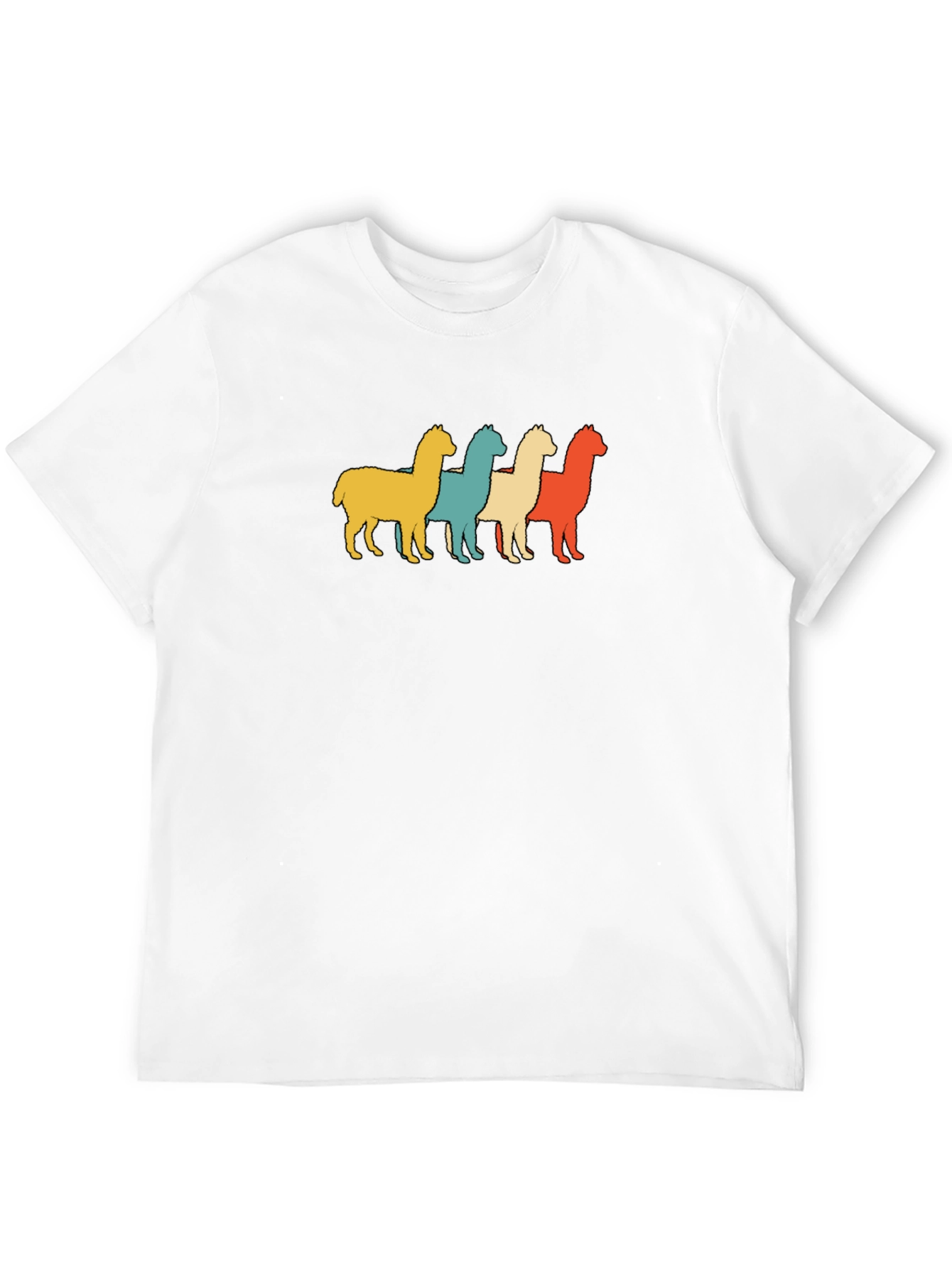 Black Retro Alpaca T-Shirt - Graphic Tee for Men view 12