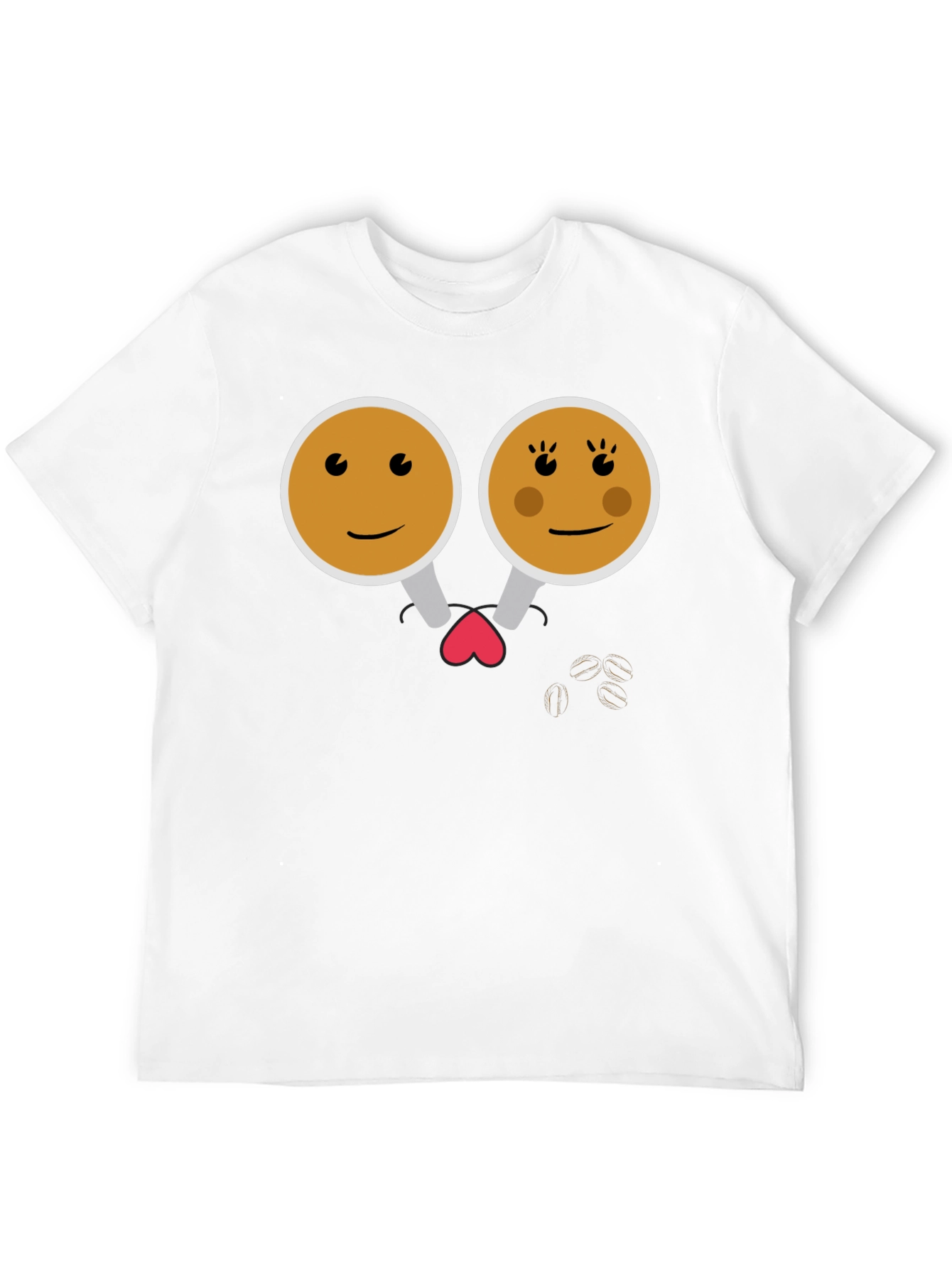 Black Cute Coffee Couple Graphic Tee - Black view 12