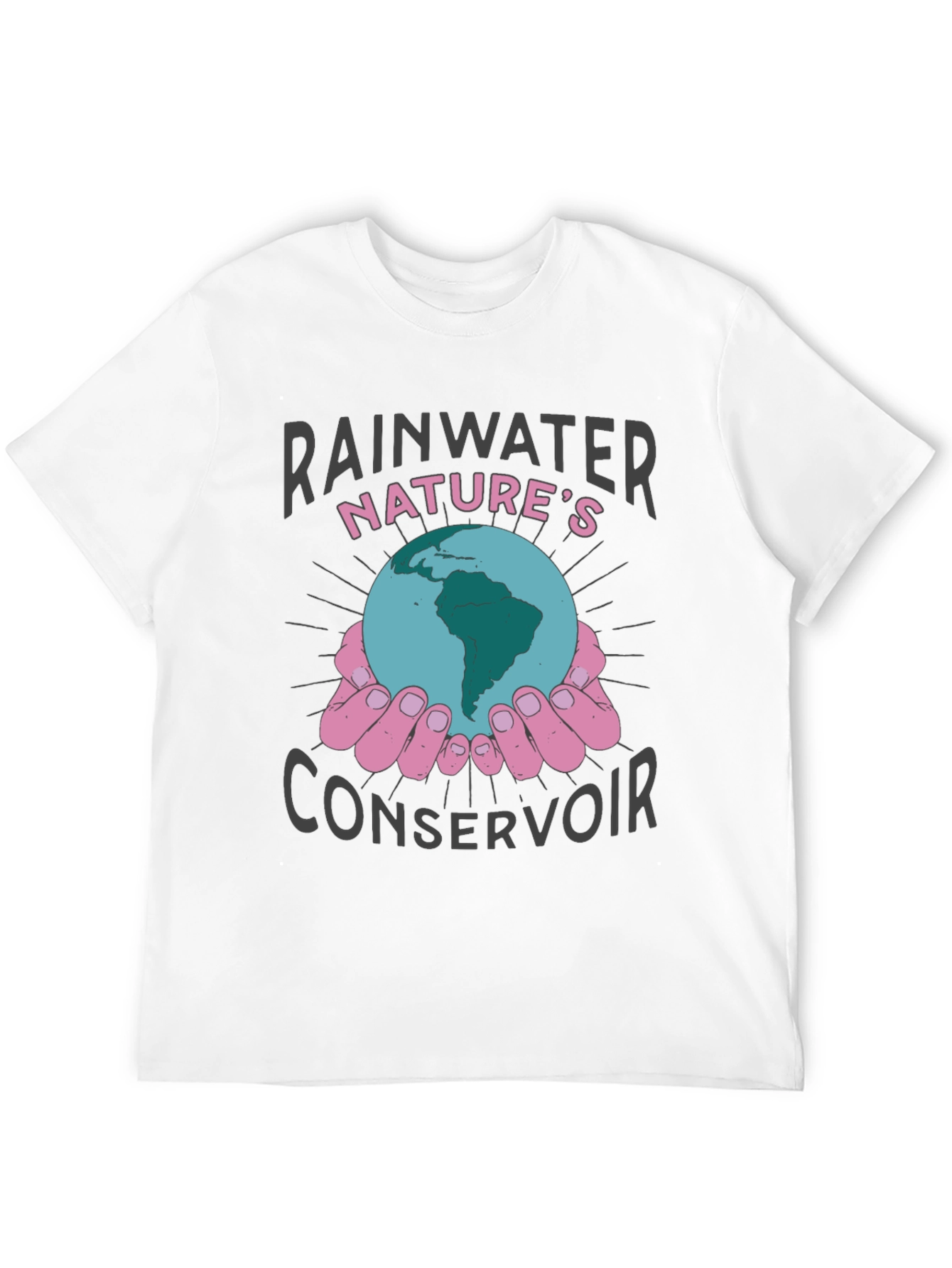 Black Rainwater Nature's Conservoir Graphic T-Shirt view 12