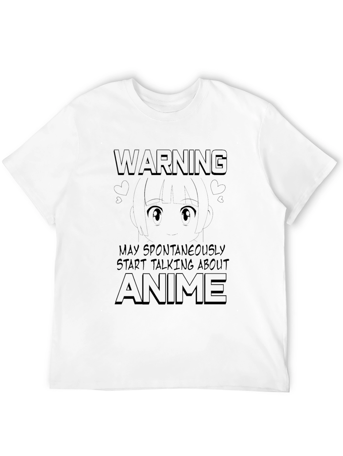 Black Warning Anime T-Shirt view 12