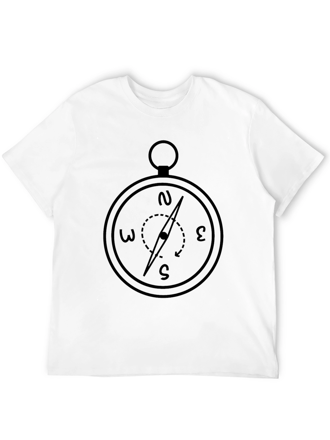 Black Compass Graphic T-Shirt - Classic Black Tee view 12