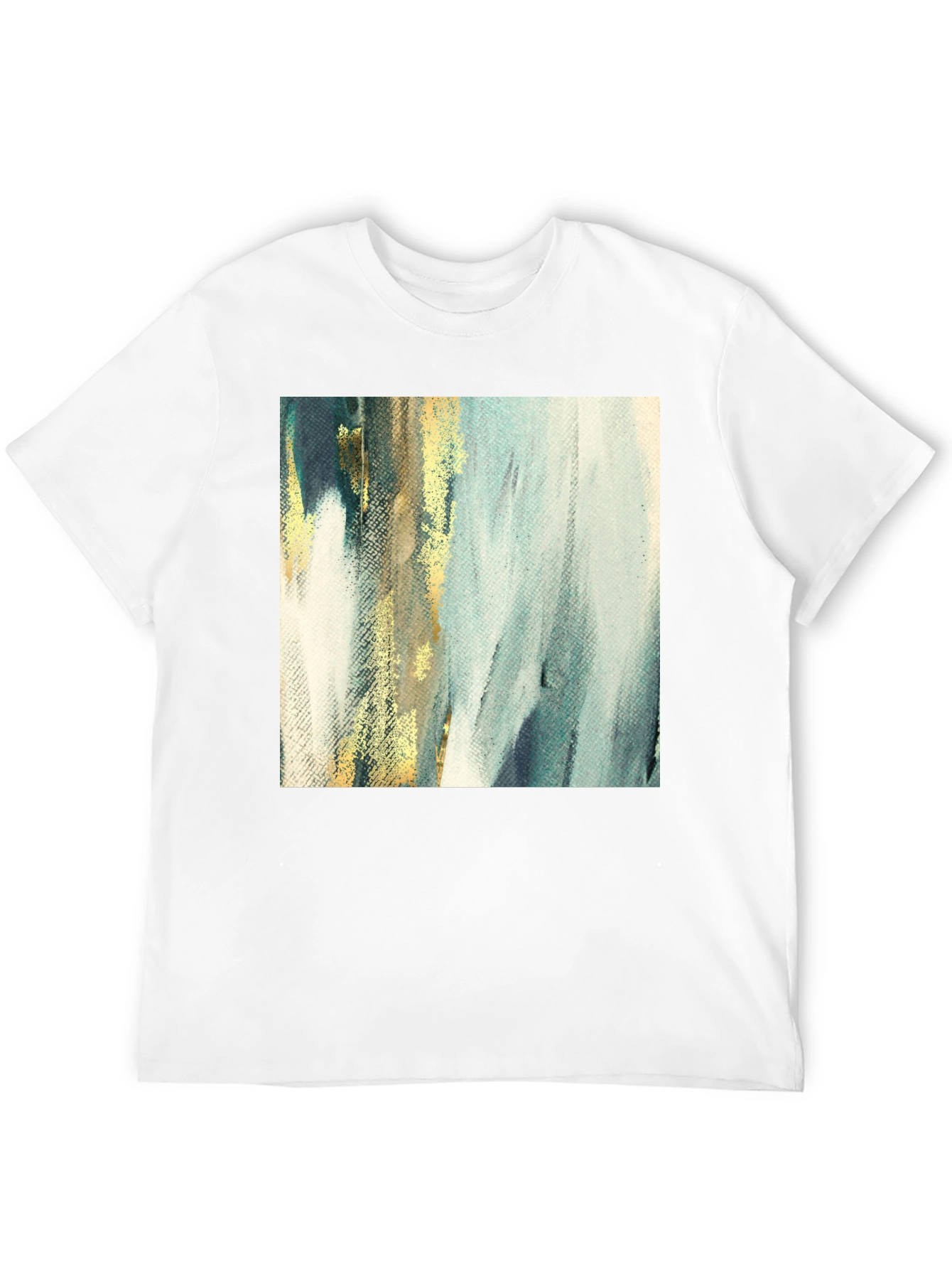 Black Abstract Art Tee - Modern Brushstroke T-Shirt view 12